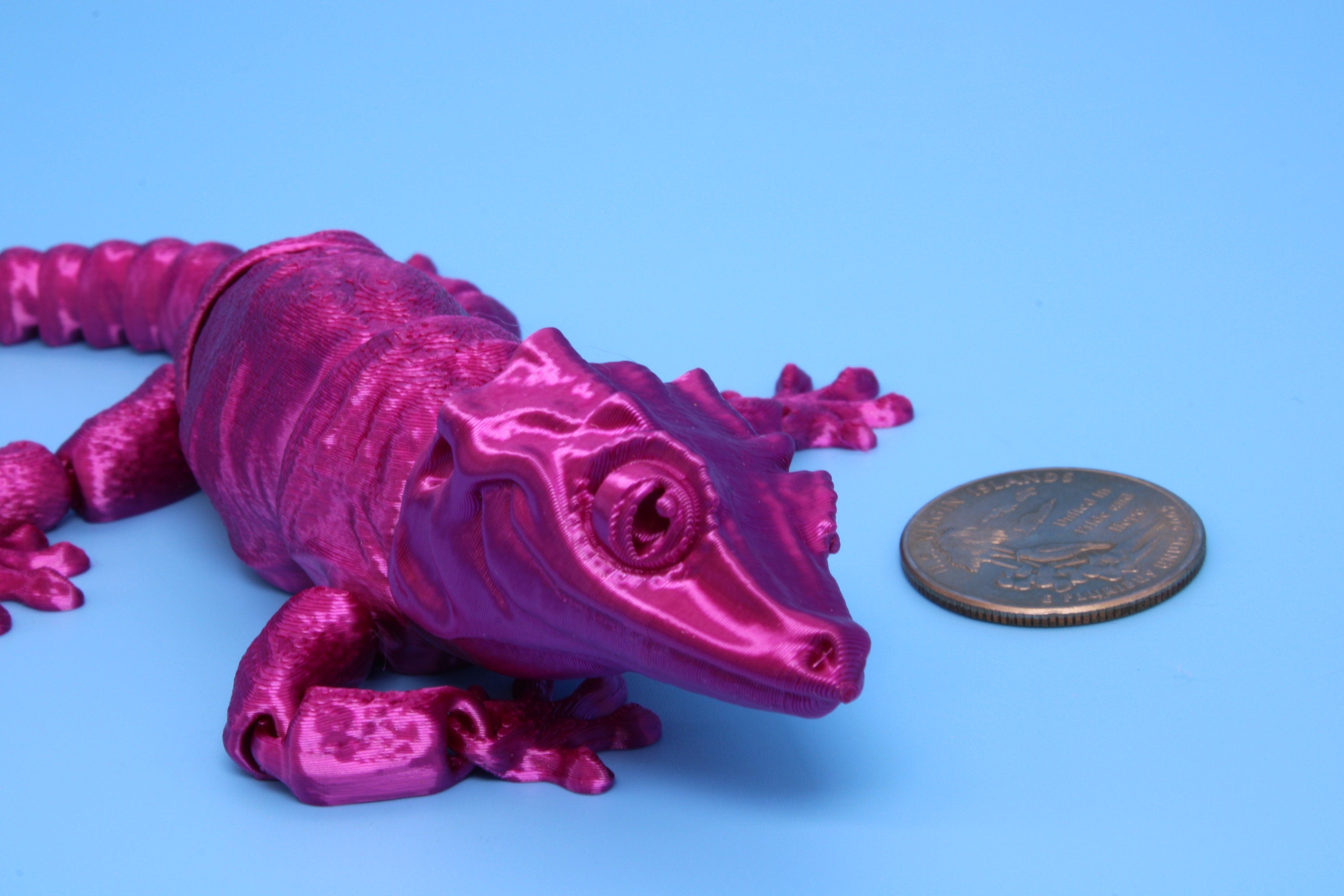 Gargoyle Gecko - Pink | Flexi Toy | Articulating Fidget Toy | 6in.