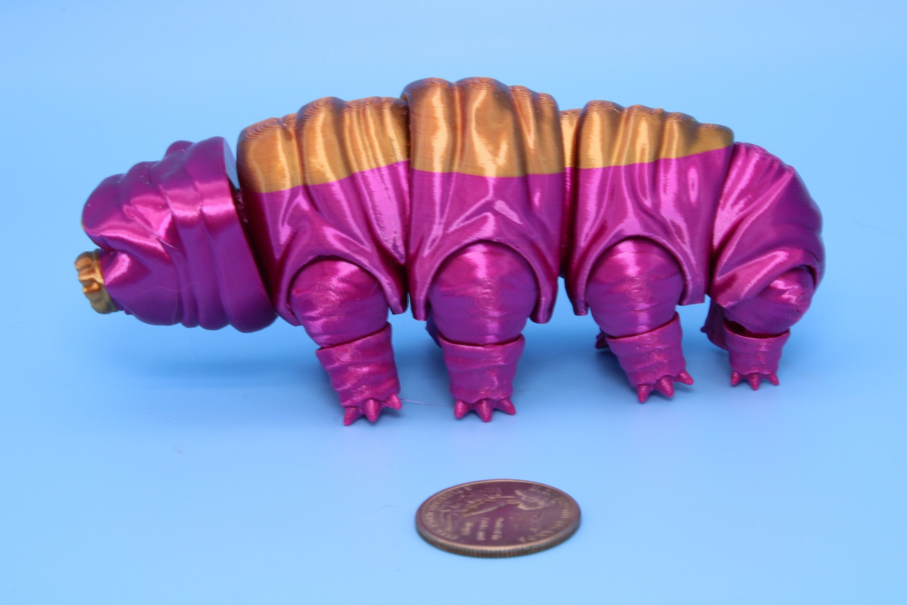 Tardigrade - Pink & Gold | Flexi Toy | Articulating Fidget Toy