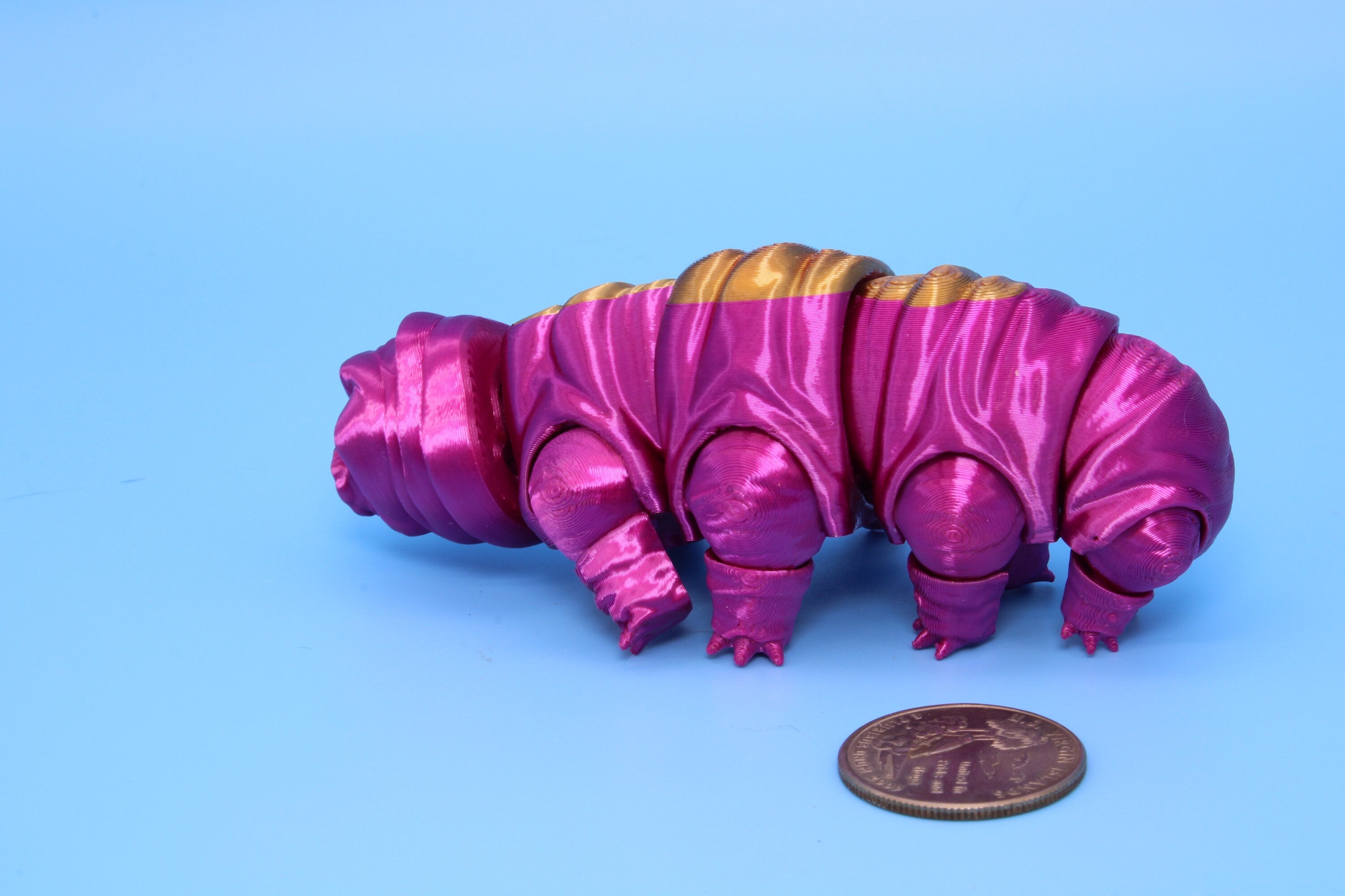 Tardigrade - Pink & Gold | Flexi Toy | Articulating Fidget Toy