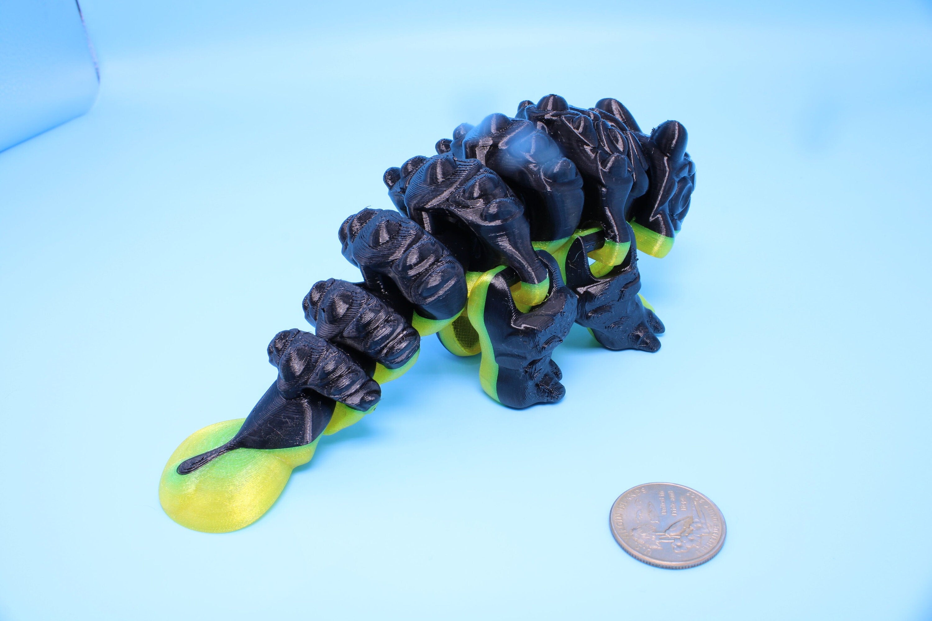 Copy of Dinosaur | Ankylosaurus- Black & Yellow | 3D Printed Cute Dino | 7.25 inches | Fidget Toy | Articulating Dinosaur