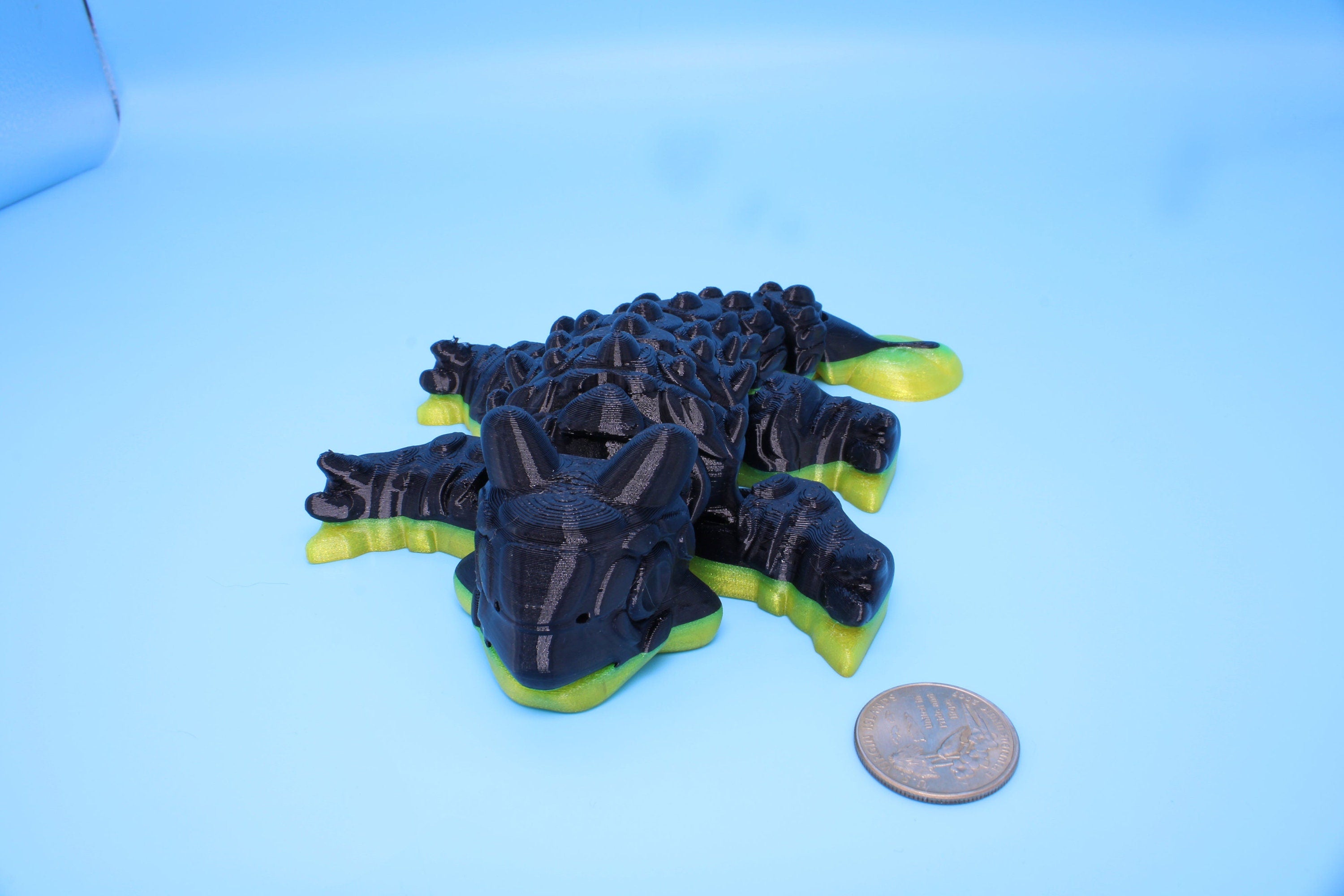 Copy of Dinosaur | Ankylosaurus- Black & Yellow | 3D Printed Cute Dino | 7.25 inches | Fidget Toy | Articulating Dinosaur