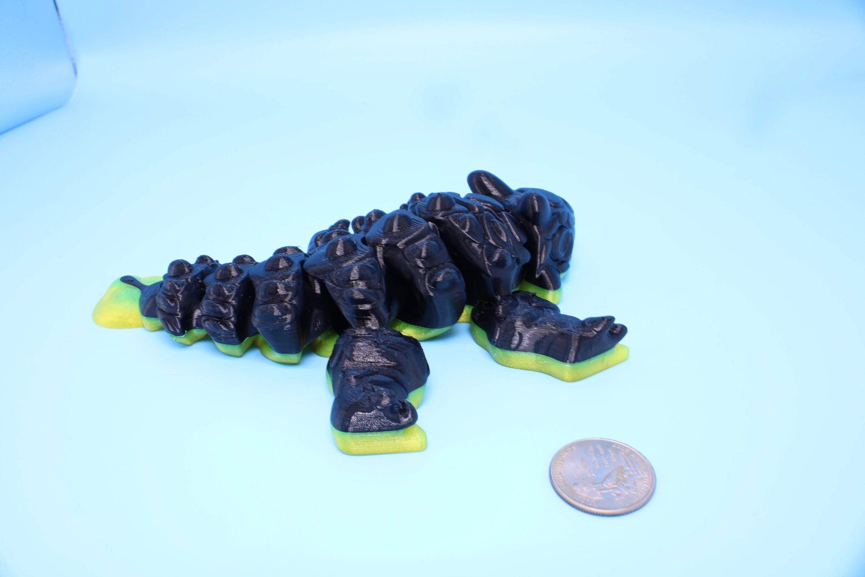 Copy of Dinosaur | Ankylosaurus- Black & Yellow | 3D Printed Cute Dino | 7.25 inches | Fidget Toy | Articulating Dinosaur