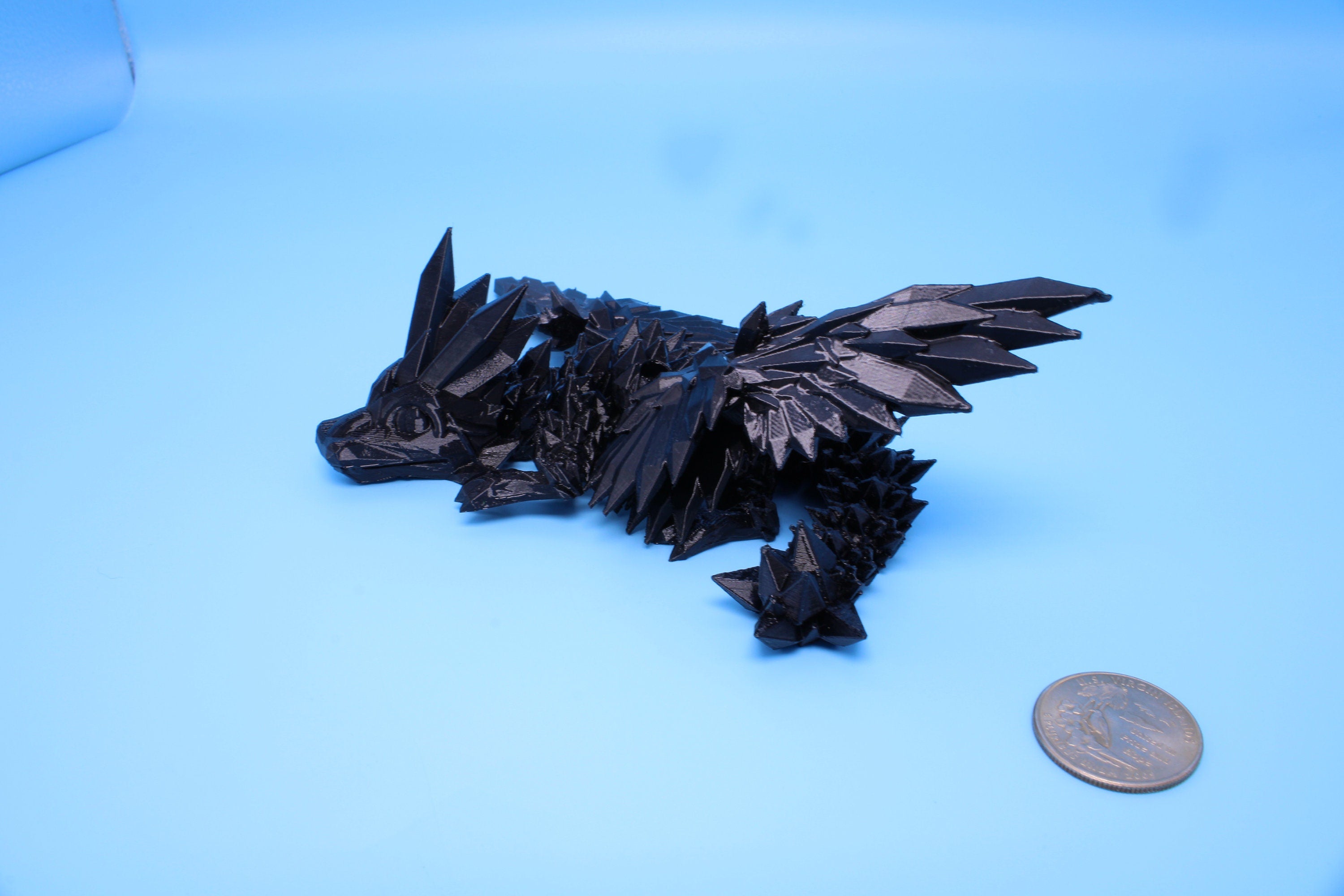 Baby Crystal Wing Dragon | Black| Flexible (TPU) | 3D Printed