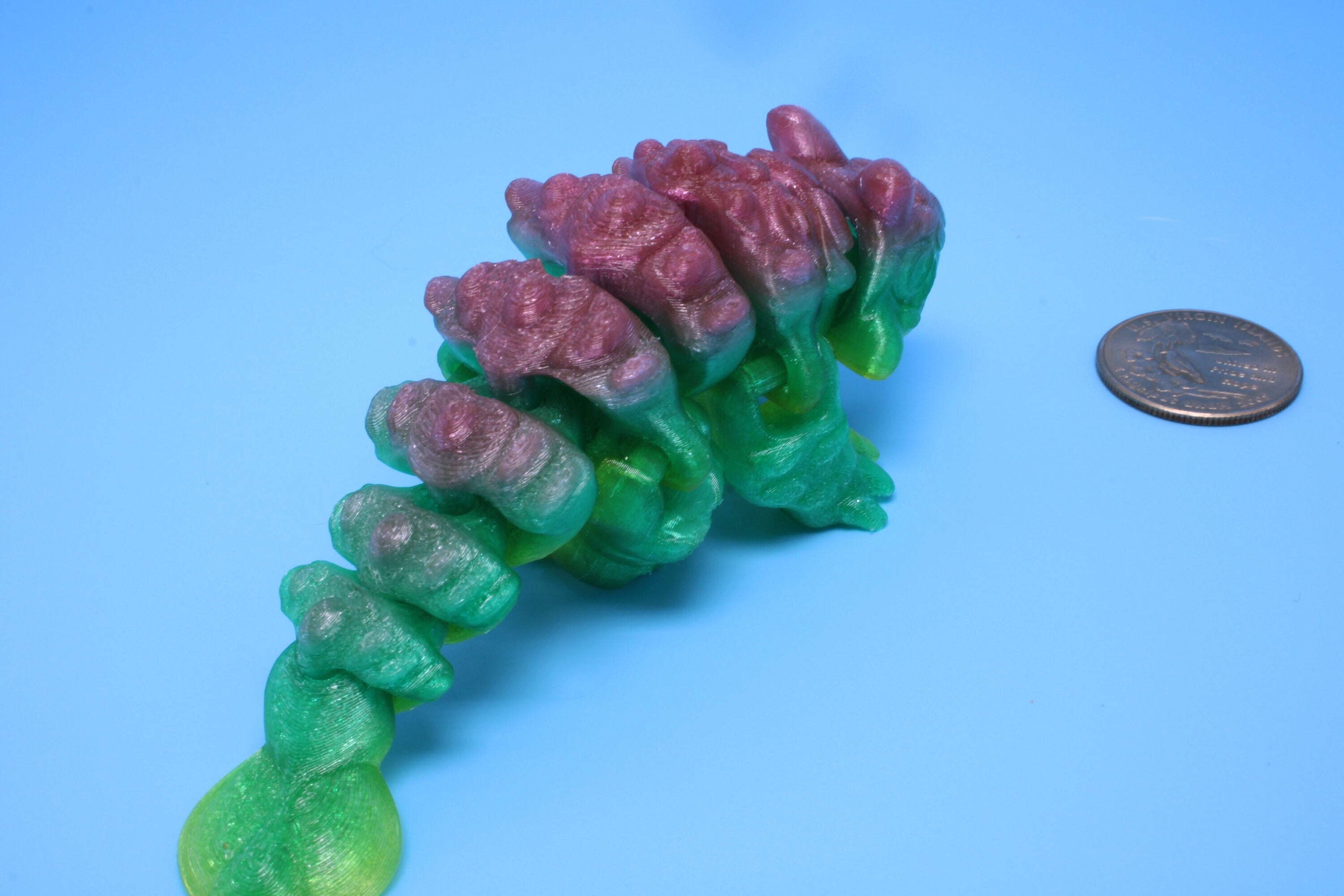 Dinosaur | Ankylosaurus- Rainbow | Miniature | 3D Printed TPU | Cute Dino | 4.25 inches | Fidget Toy.