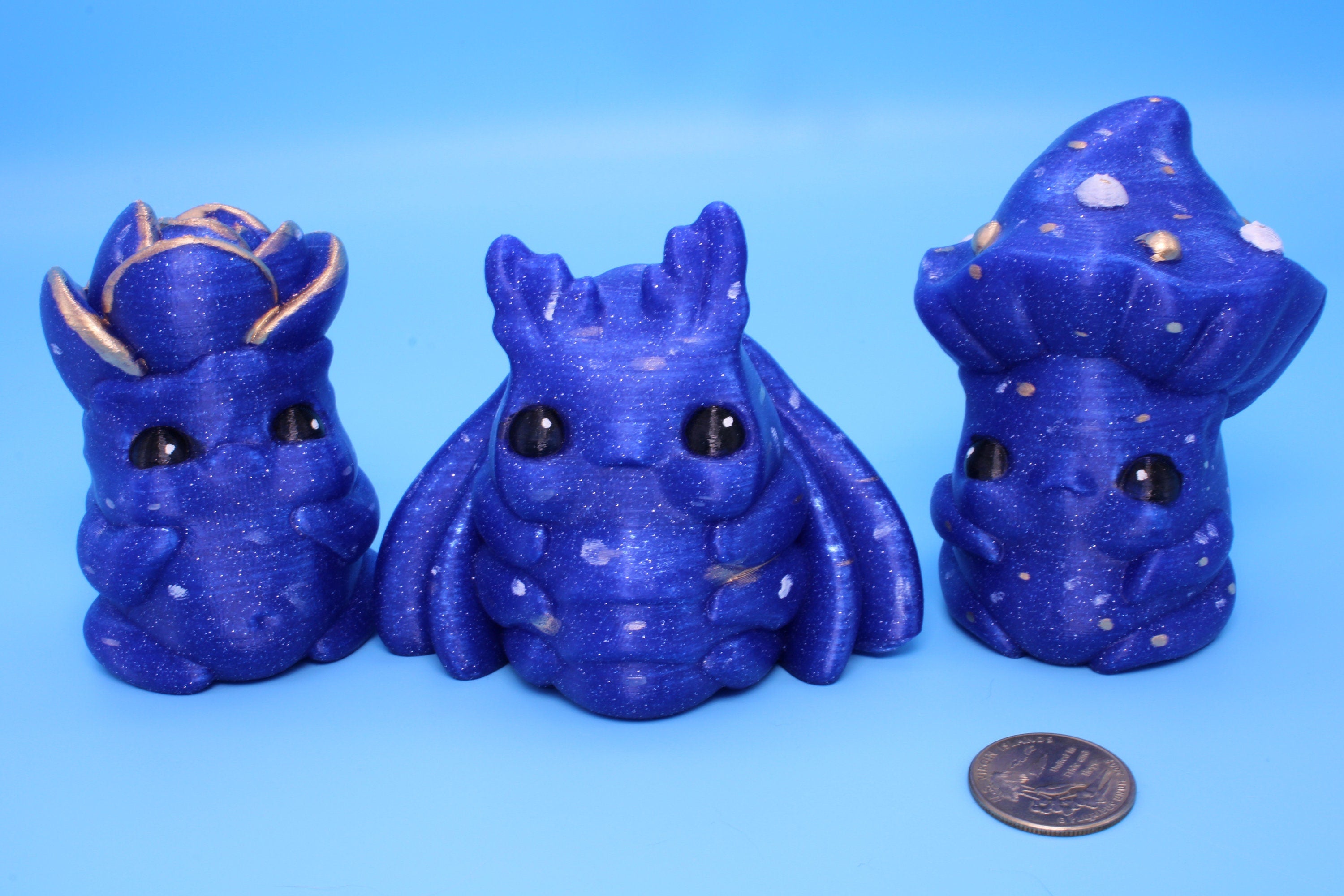 Butt Goblin | Set of 3 | Hand Painted | 3D Printed | Cute Moth.