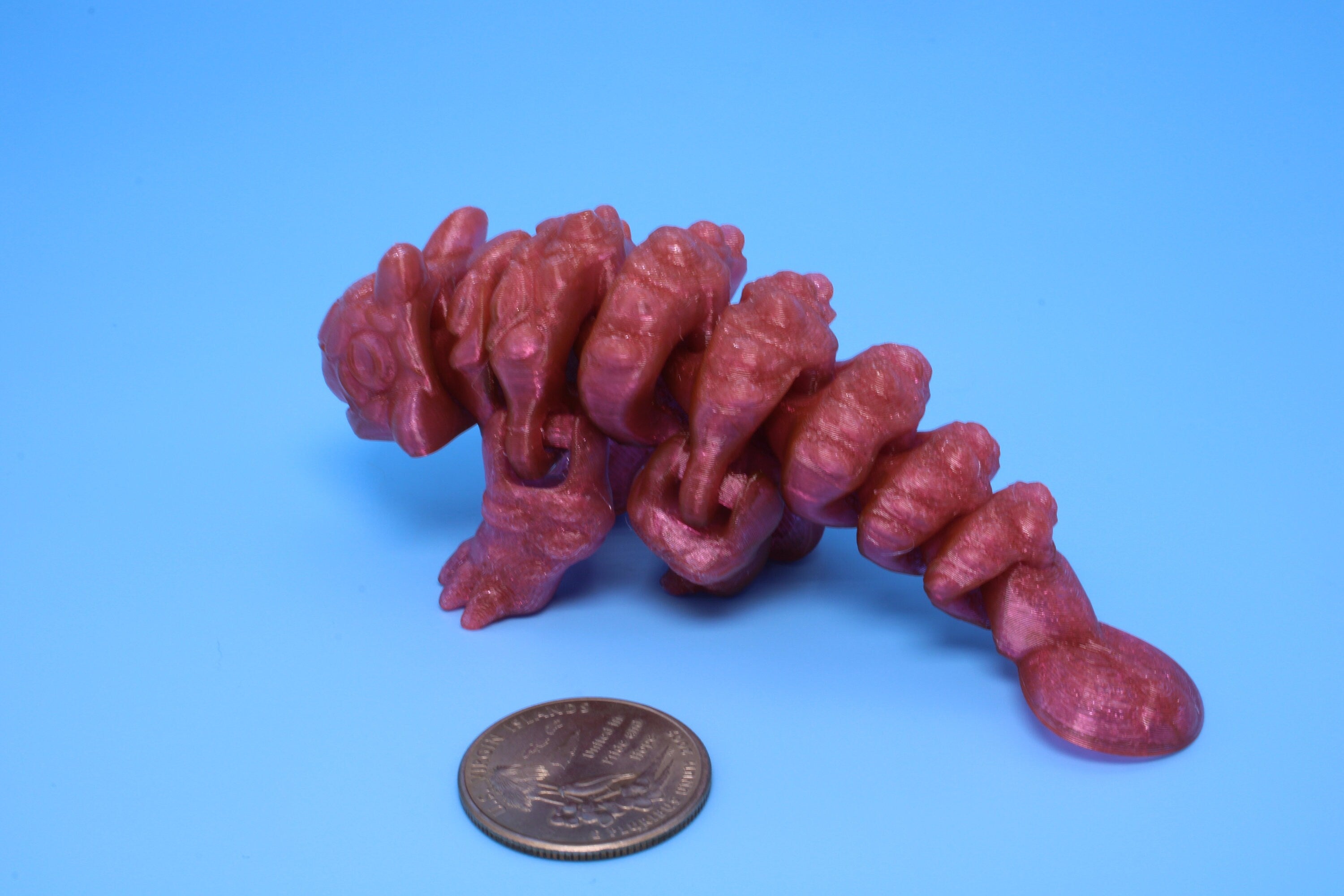 Dinosaur | Ankylosaurus- Pink | Miniature | 3D Printed TPU | Cute Dino | 4.25 inches | Fidget Toy.