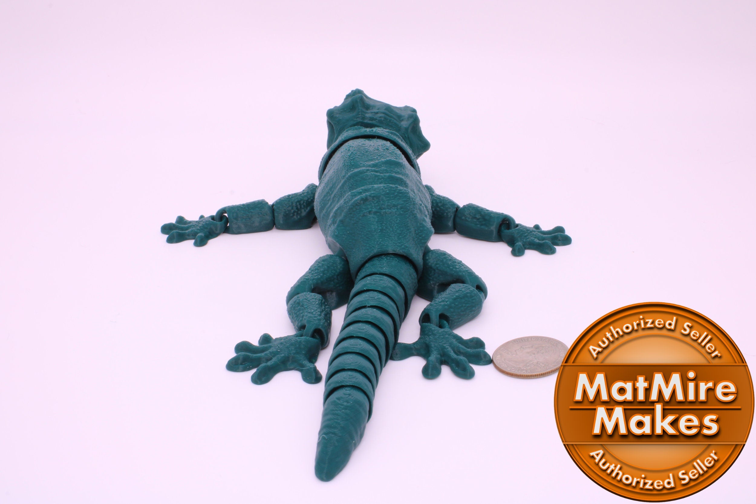 Gargoyle Gecko - Green with colored eyes | Flexi Toy | Articulating Fidget Toy | Made to Order