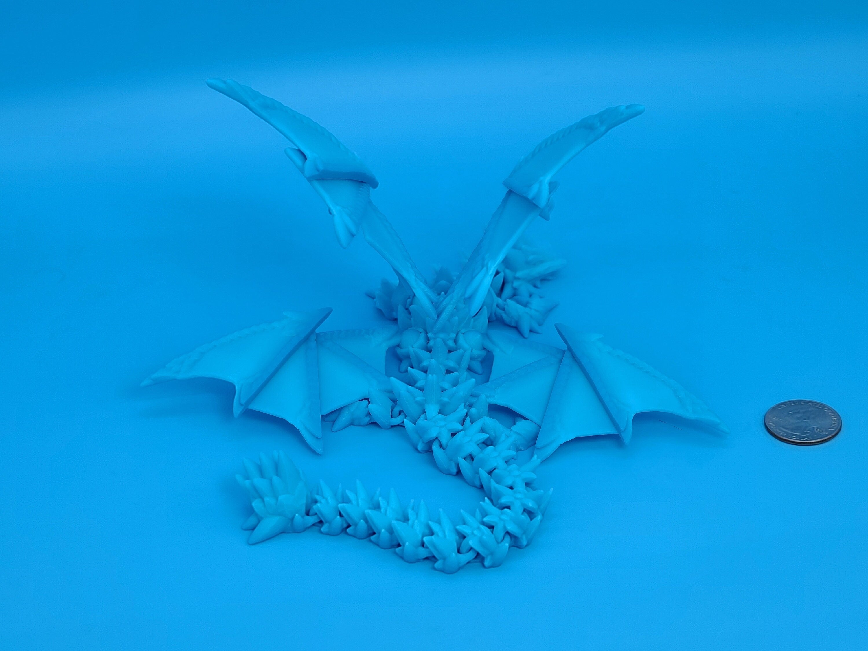 Spike Dragon with wings | 3D Printed Articulating Dragon 11 in.