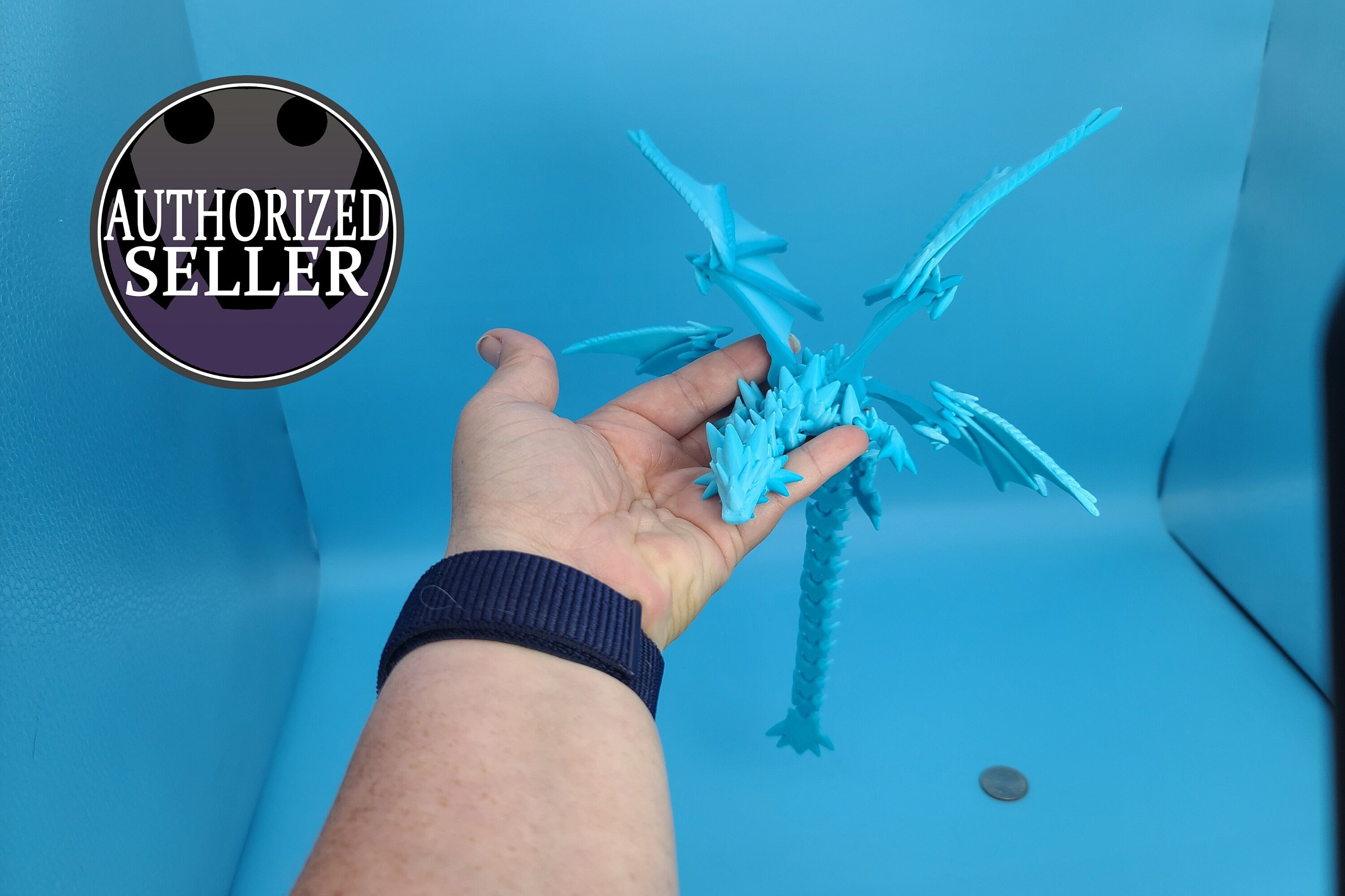 Spike Dragon with wings | 3D Printed Articulating Dragon 11 in.