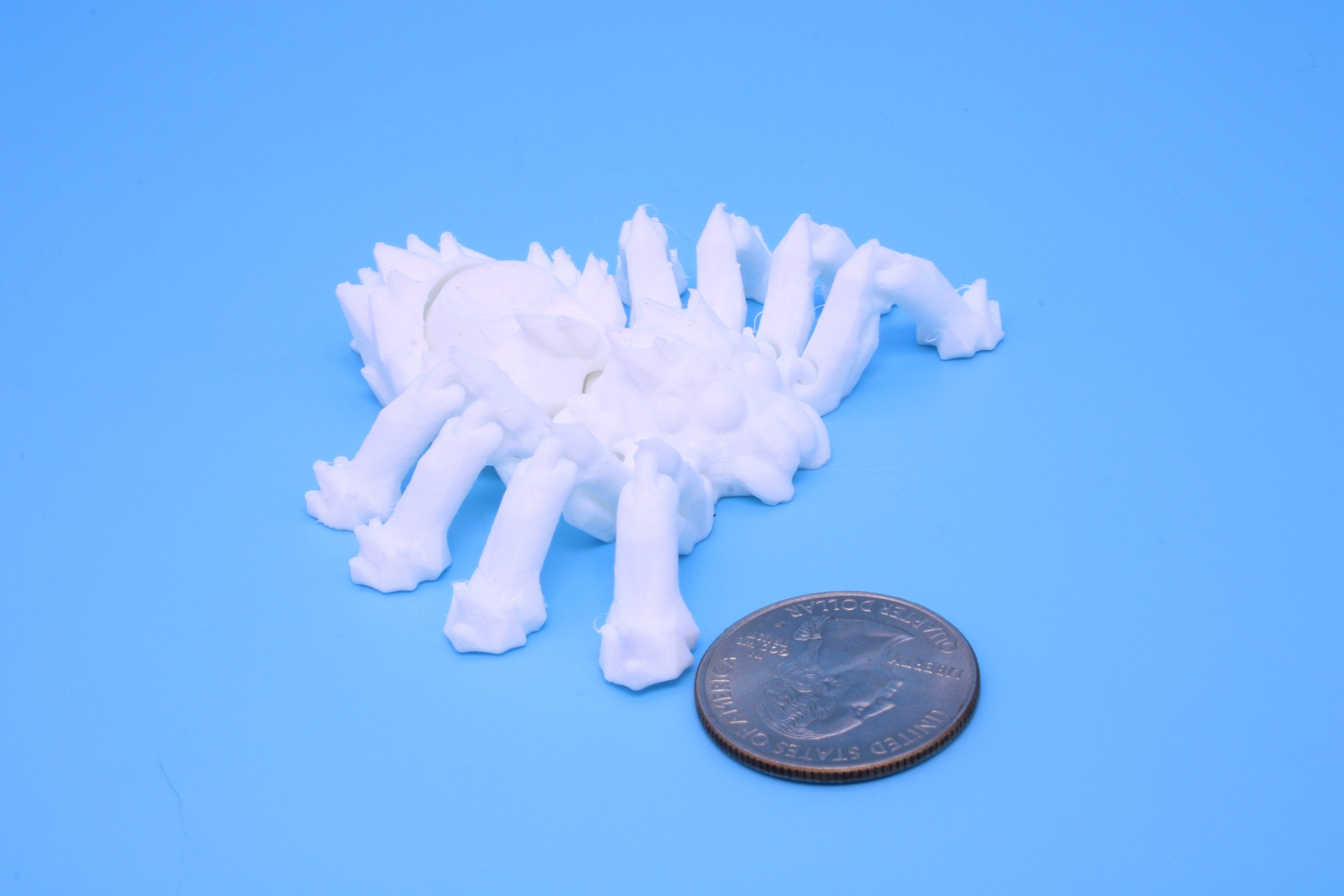 Spider- 3D Printed TPU | White | Flexi Toy. made to order