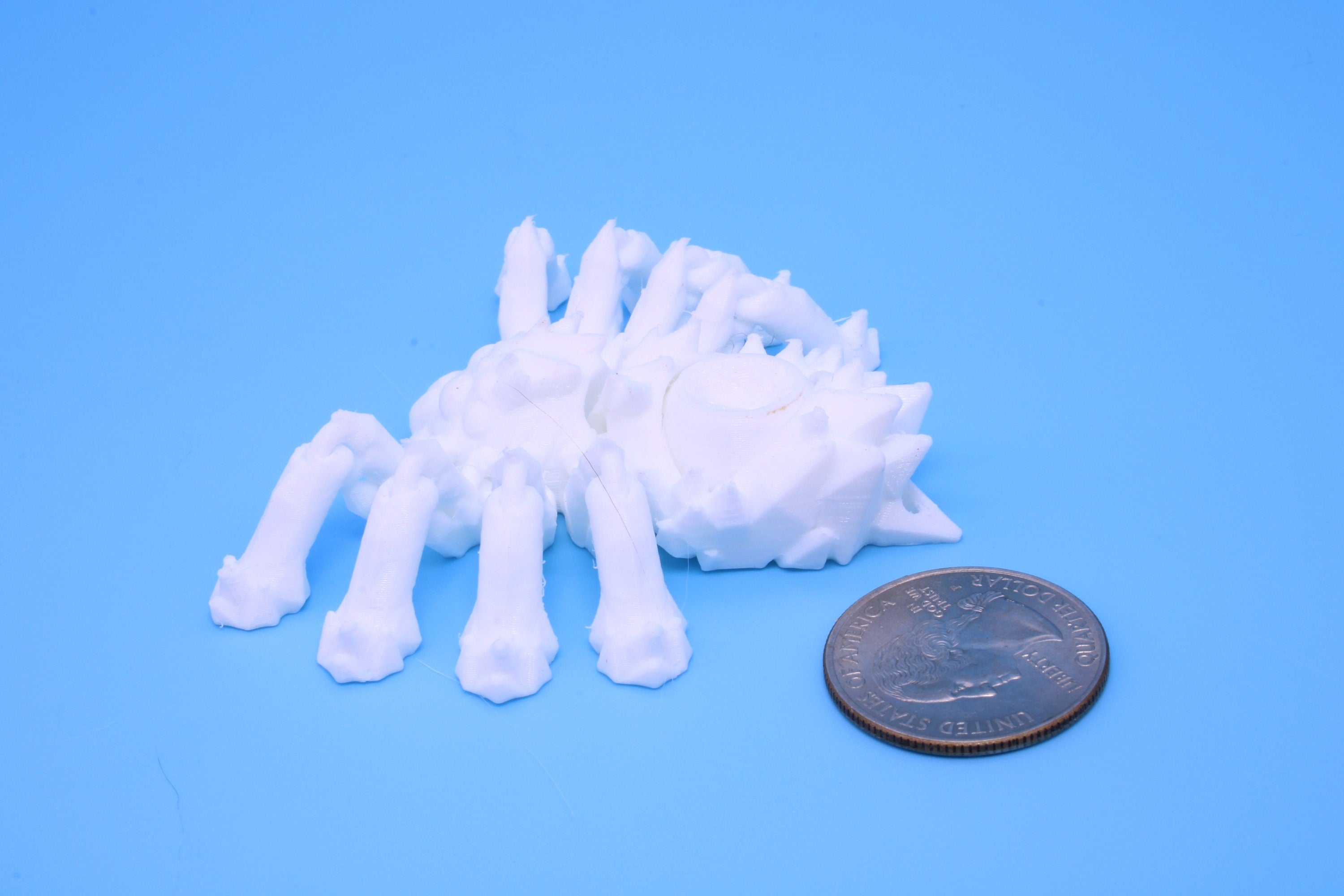 Spider- 3D Printed TPU | White | Flexi Toy. made to order