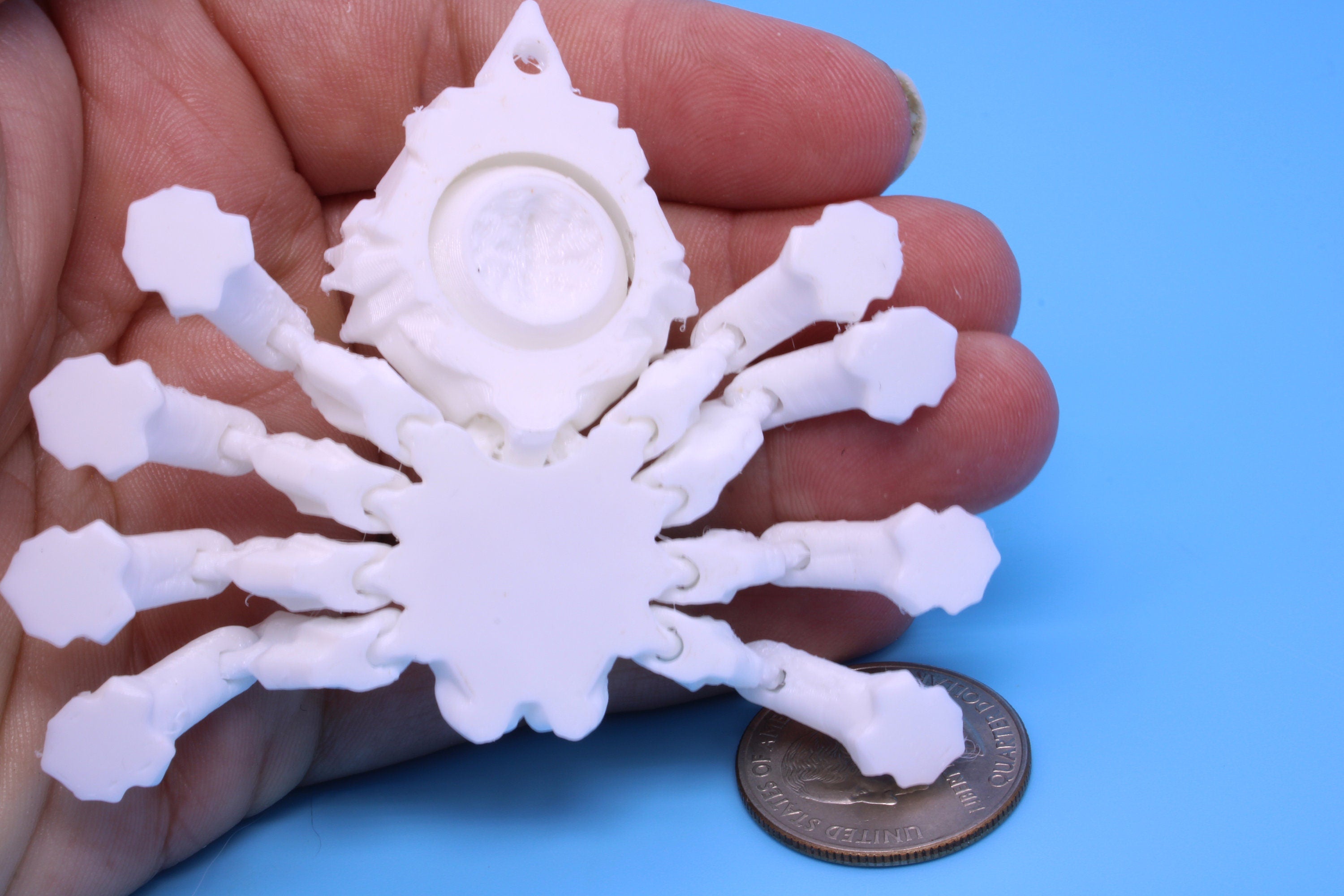 Spider- 3D Printed TPU | White | Flexi Toy. made to order