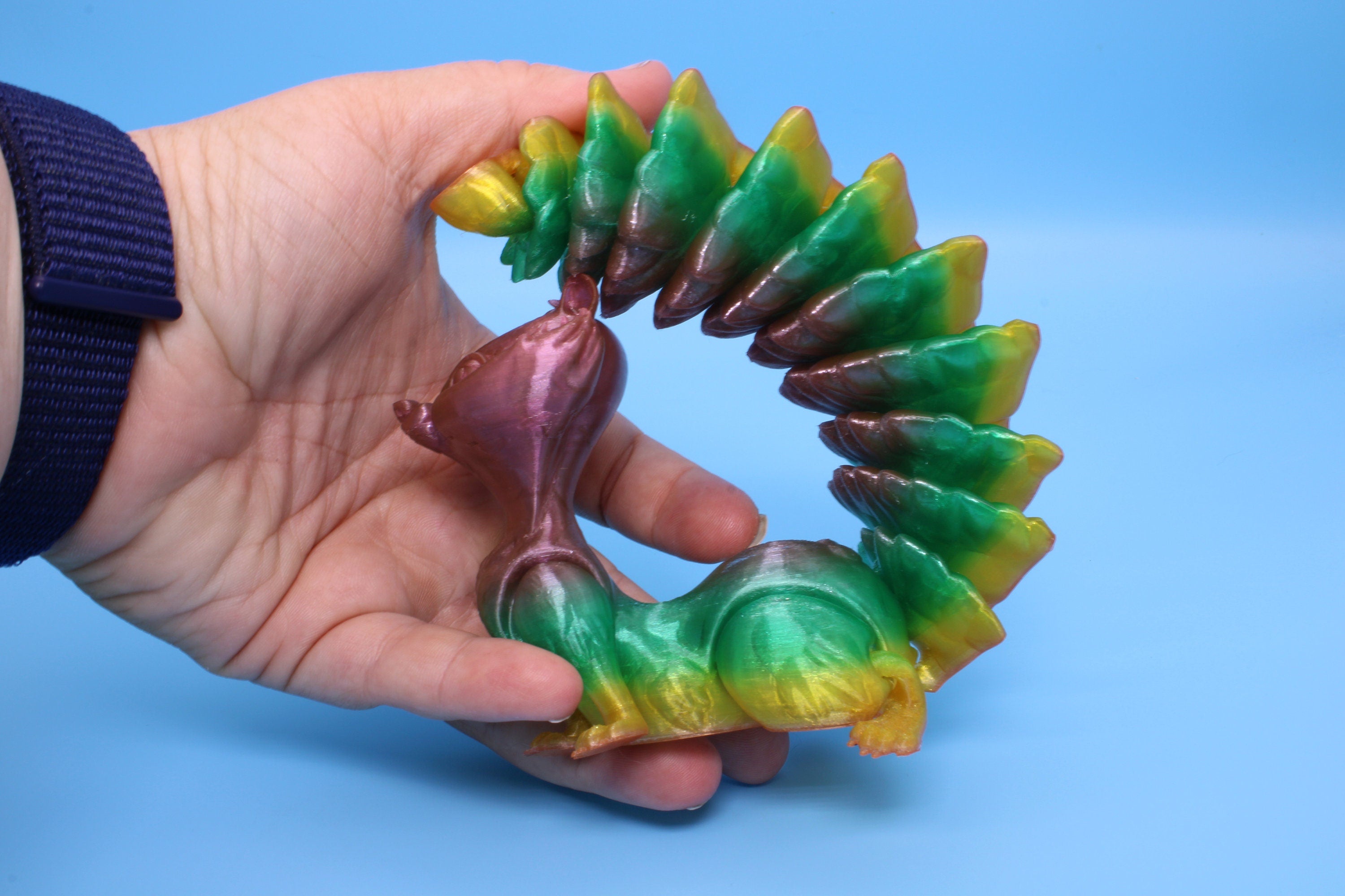 Squirrel- Rainbow | 3D Printed TPU | Cute Flexi Animal | Desk Toy.