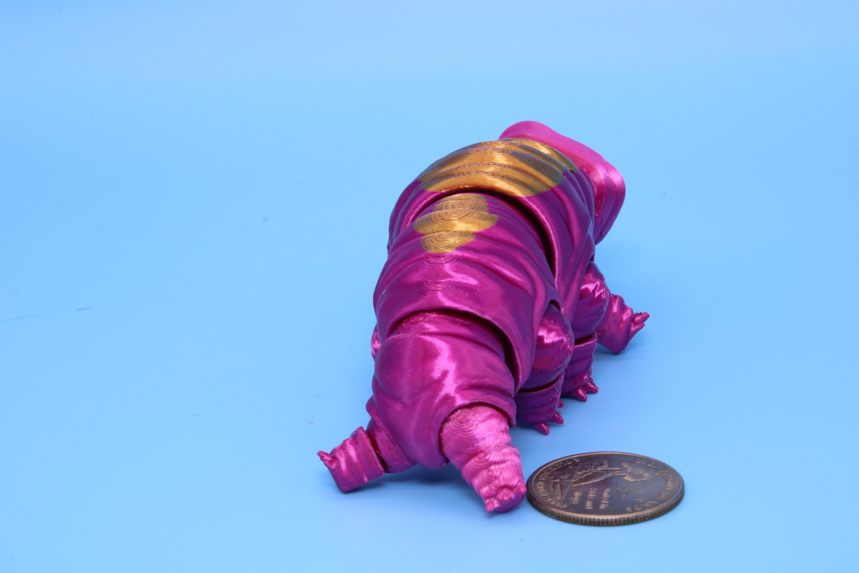 Tardigrade - Pink & Gold | Flexi Toy | Articulating Fidget Toy