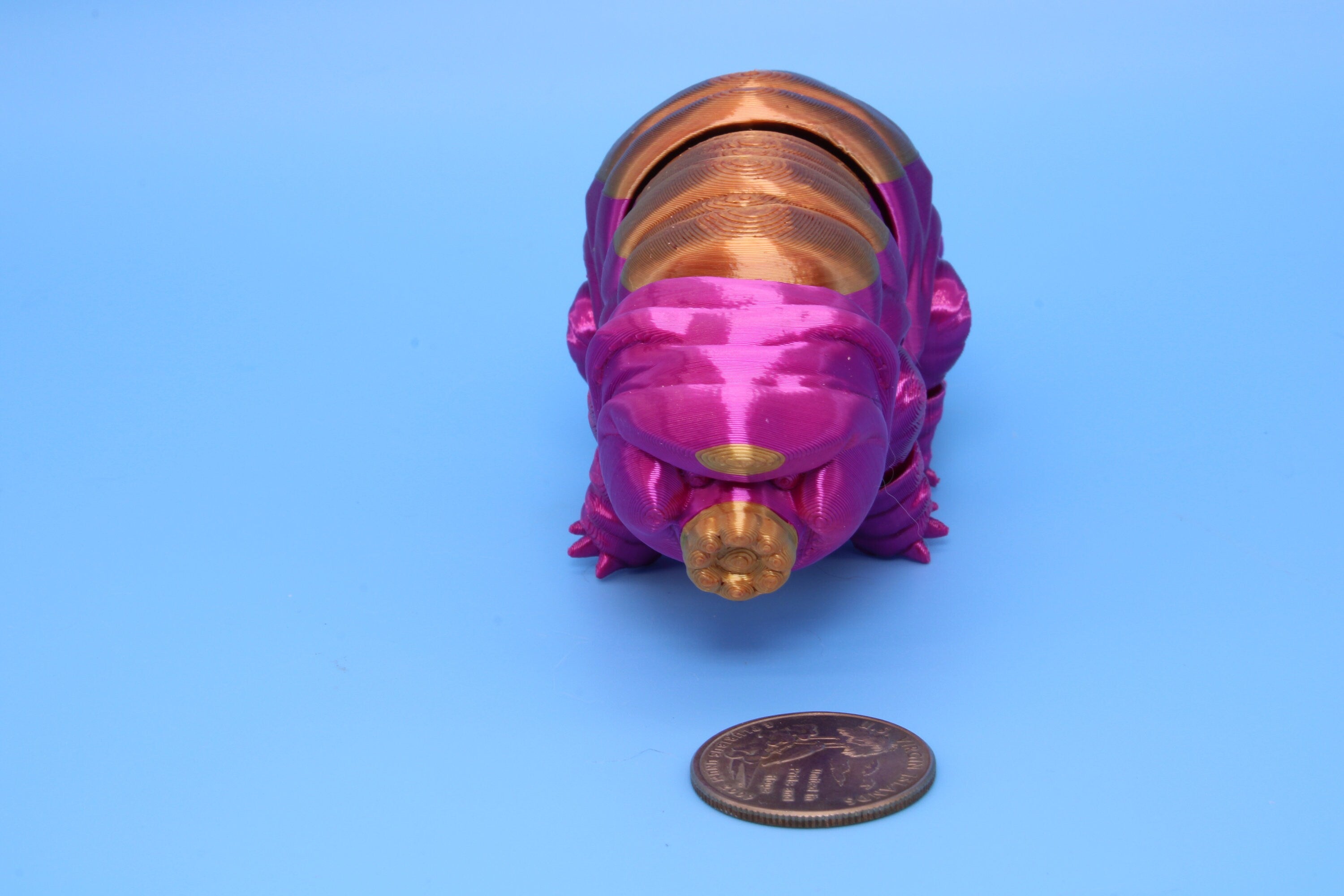Tardigrade - Pink & Gold | Flexi Toy | Articulating Fidget Toy
