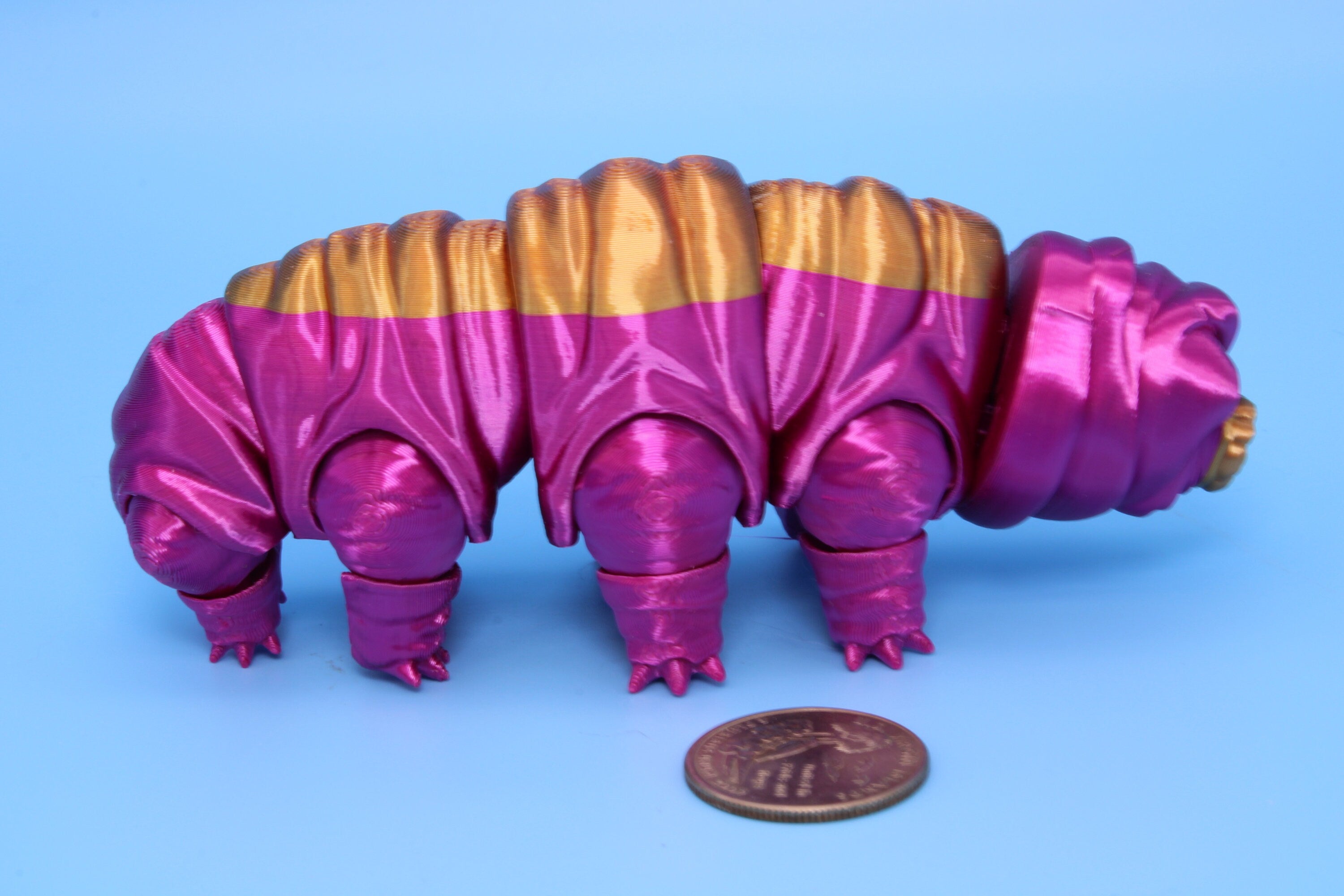 Tardigrade - Pink & Gold | Flexi Toy | Articulating Fidget Toy