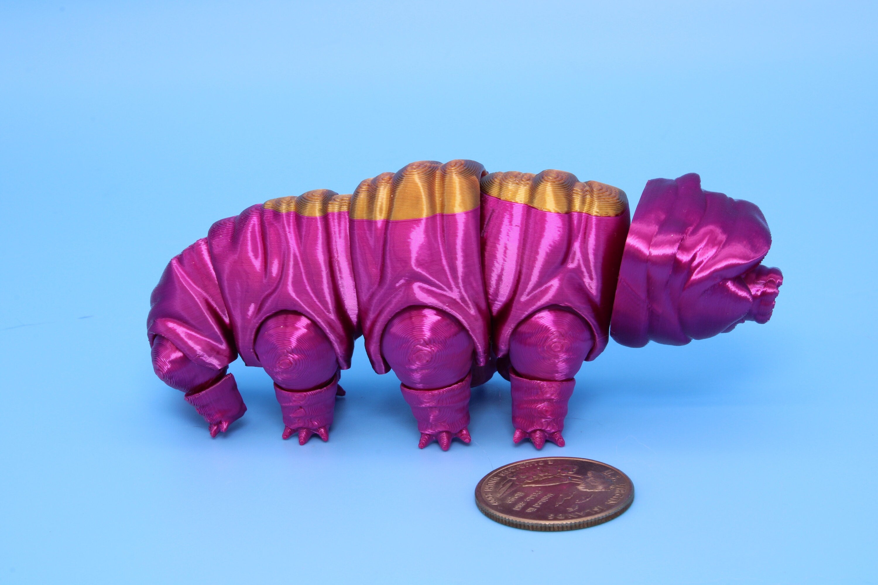 Tardigrade - Pink & Gold | Flexi Toy | Articulating Fidget Toy