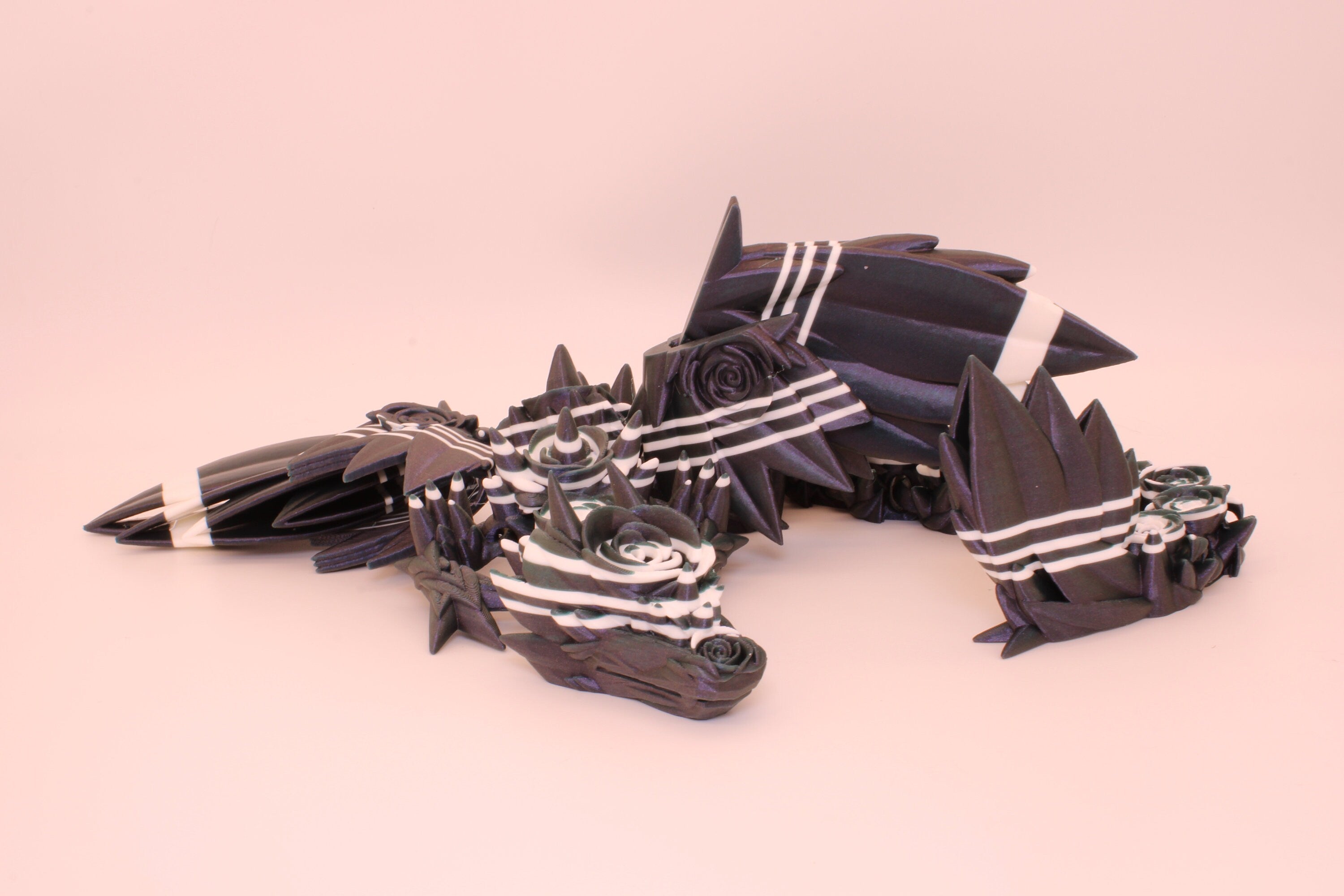 Rose Wing Dragon | Articulating Dragon | 3D Printed Fidget | 19 in.