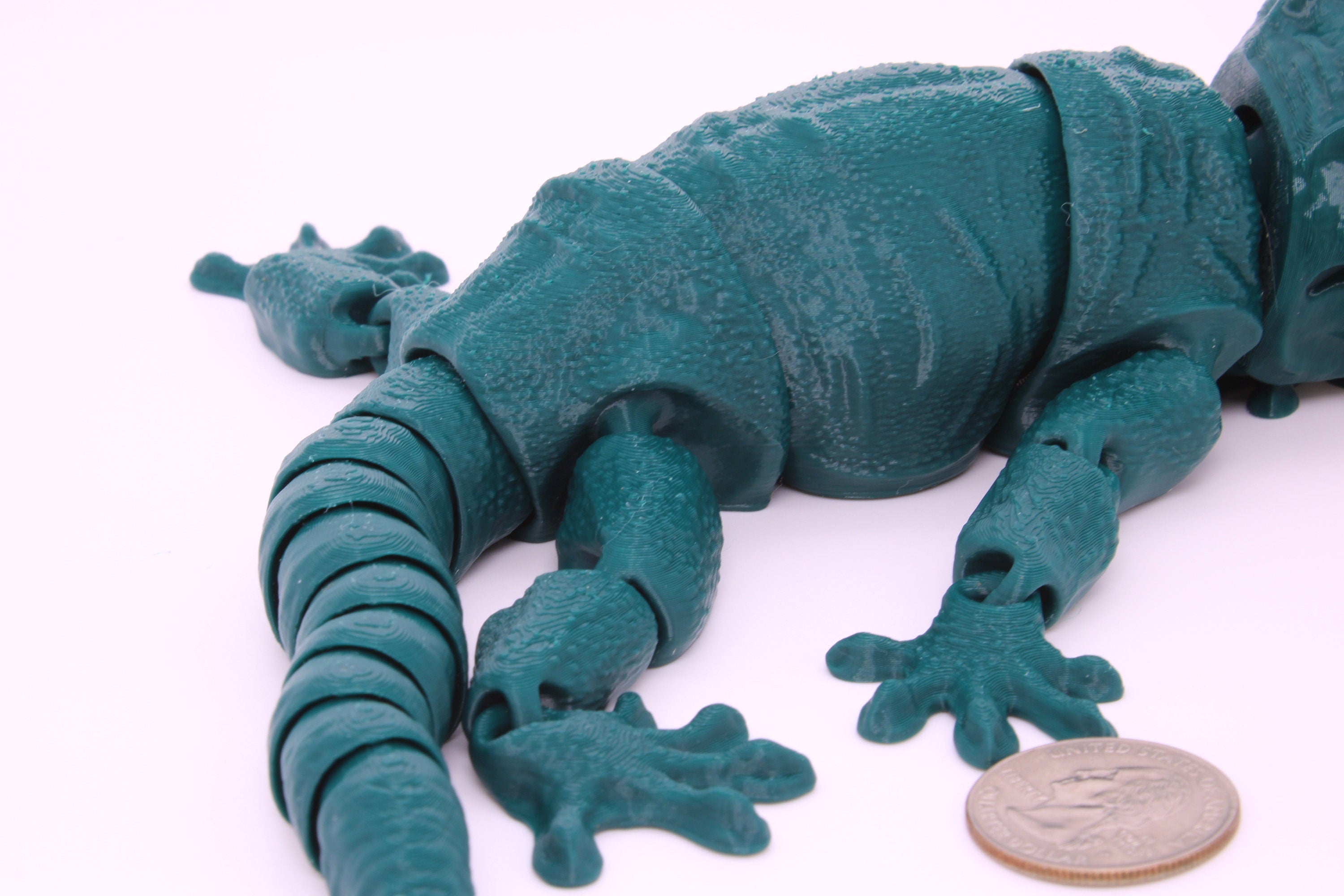 Gargoyle Gecko - Green with colored eyes | Flexi Toy | Articulating Fidget Toy | Made to Order