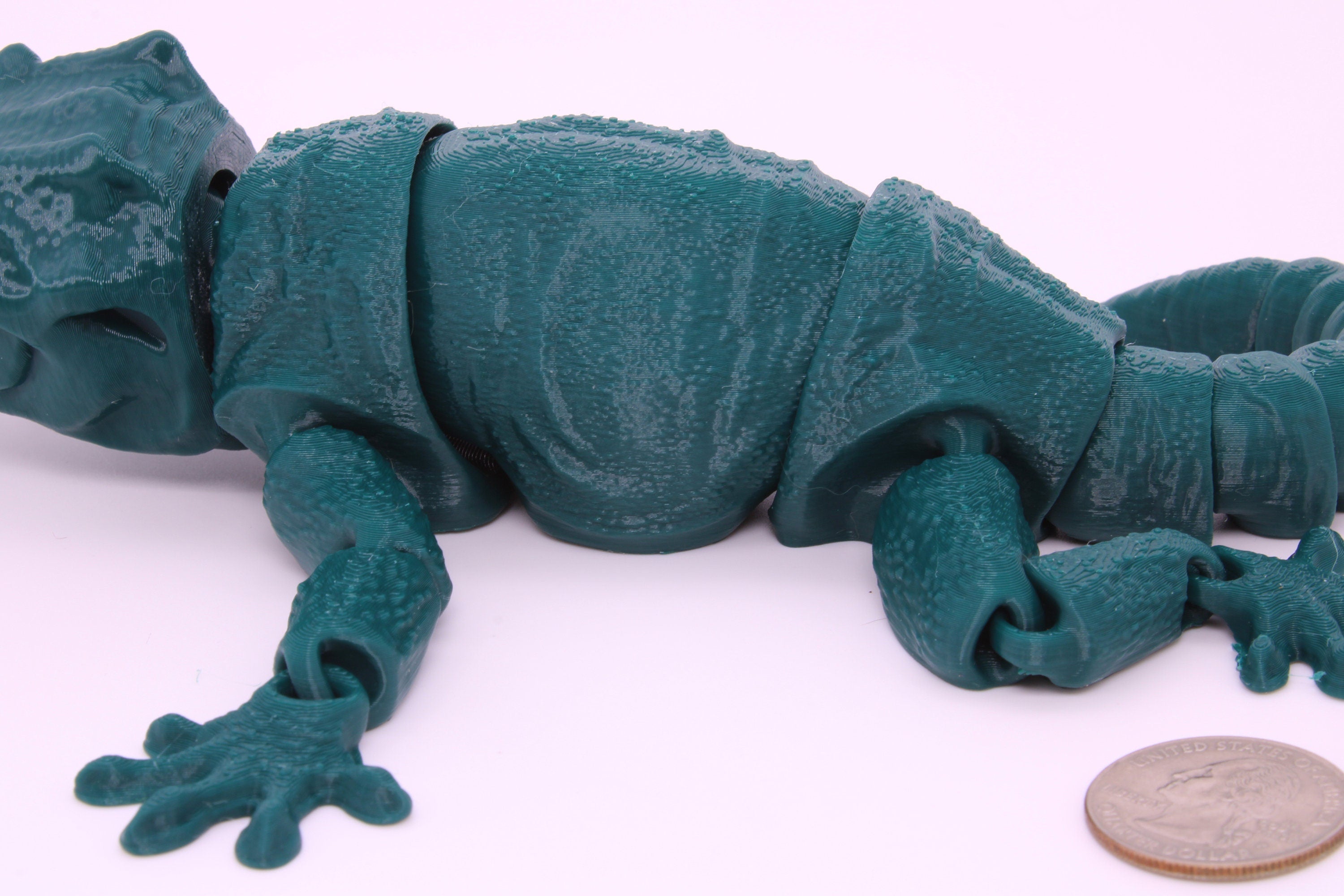 Gargoyle Gecko - Green with colored eyes | Flexi Toy | Articulating Fidget Toy | Made to Order