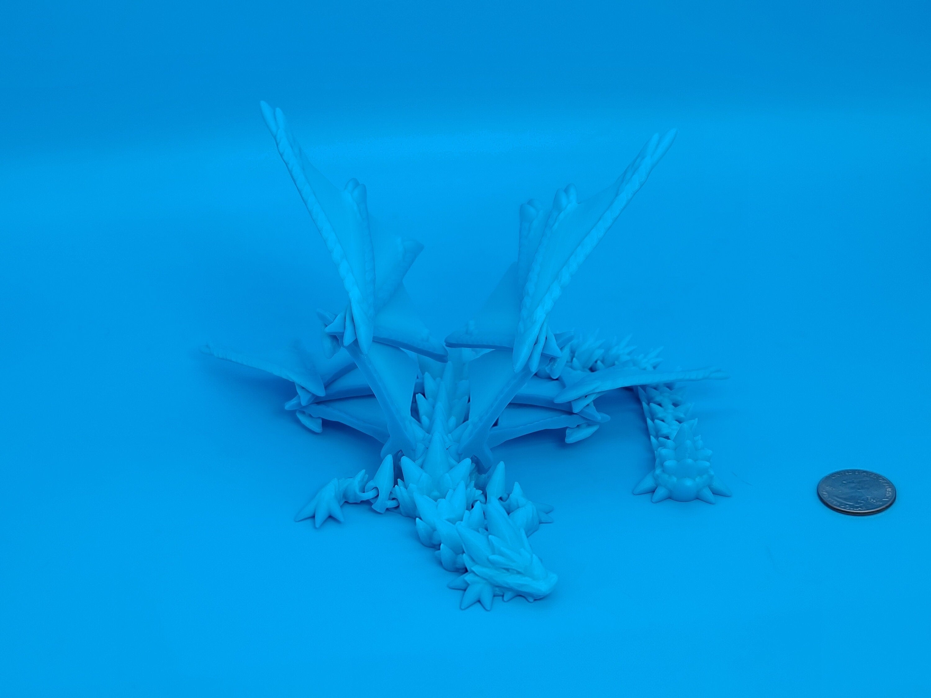 Spike Dragon with wings | 3D Printed Articulating Dragon 11 in.