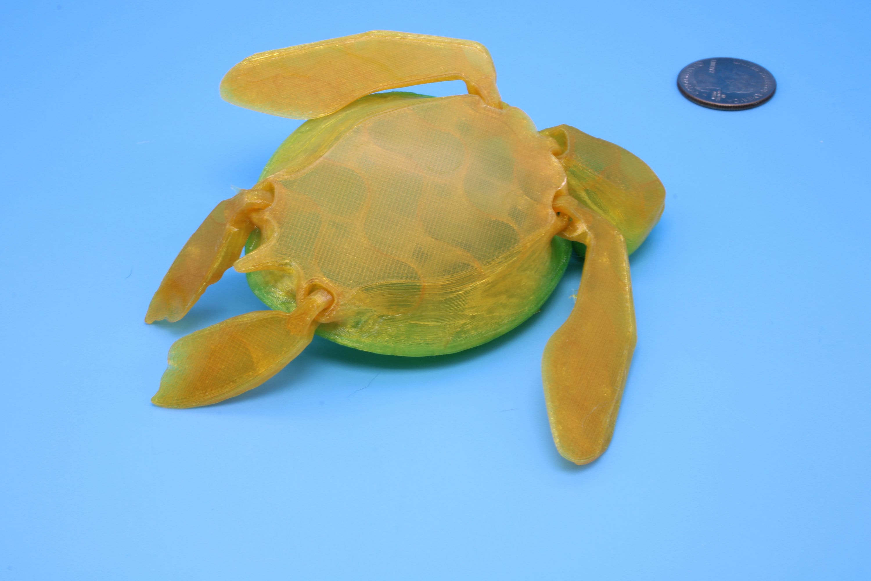 Turtle- Green & Gold | Cute Flexi Toy | Articulating Turtle | 3D printed 4.75 in. | TPU
