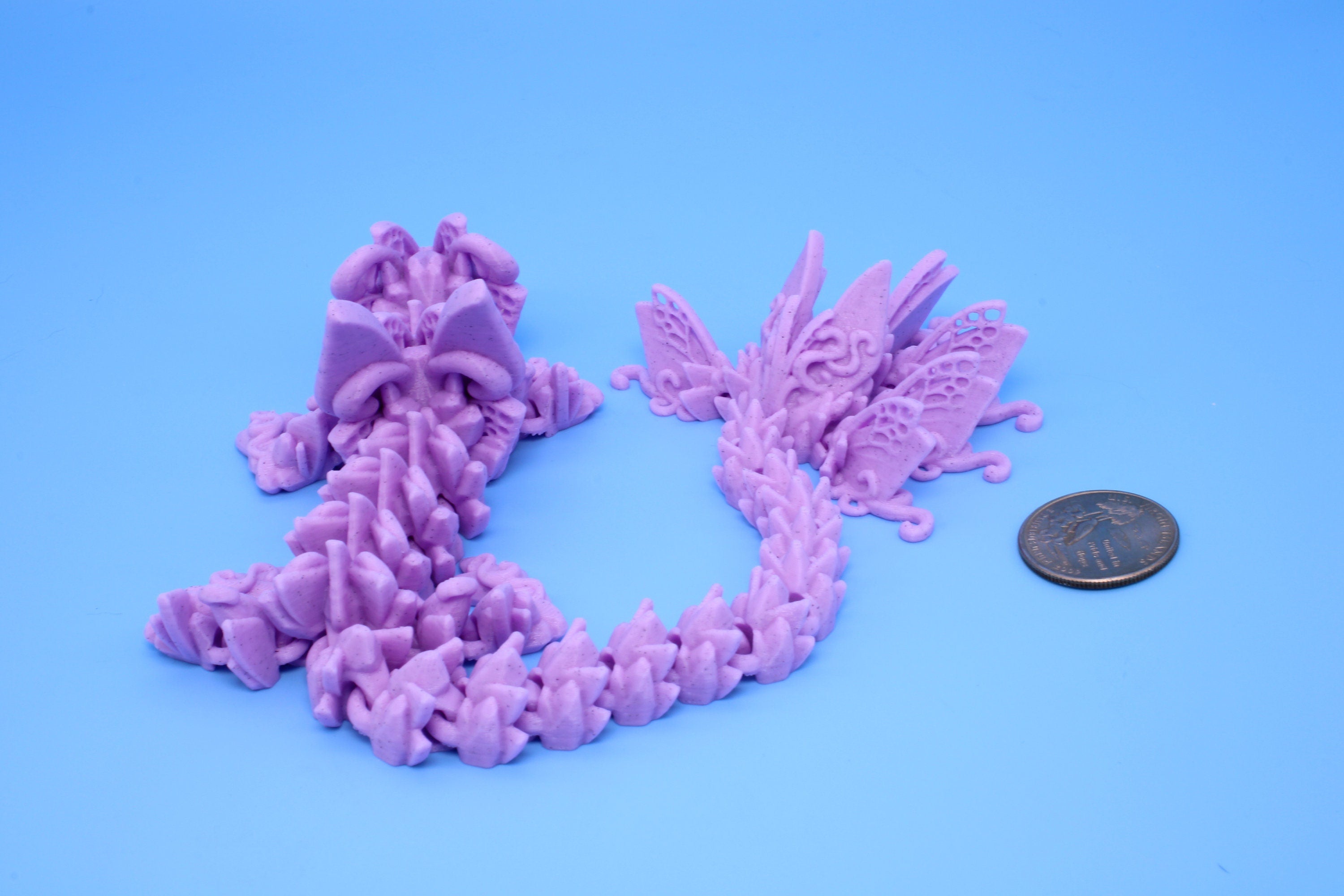 Butterfly Dragon - Pink chip | 3D printed | Articulating Dragon 11.5 in