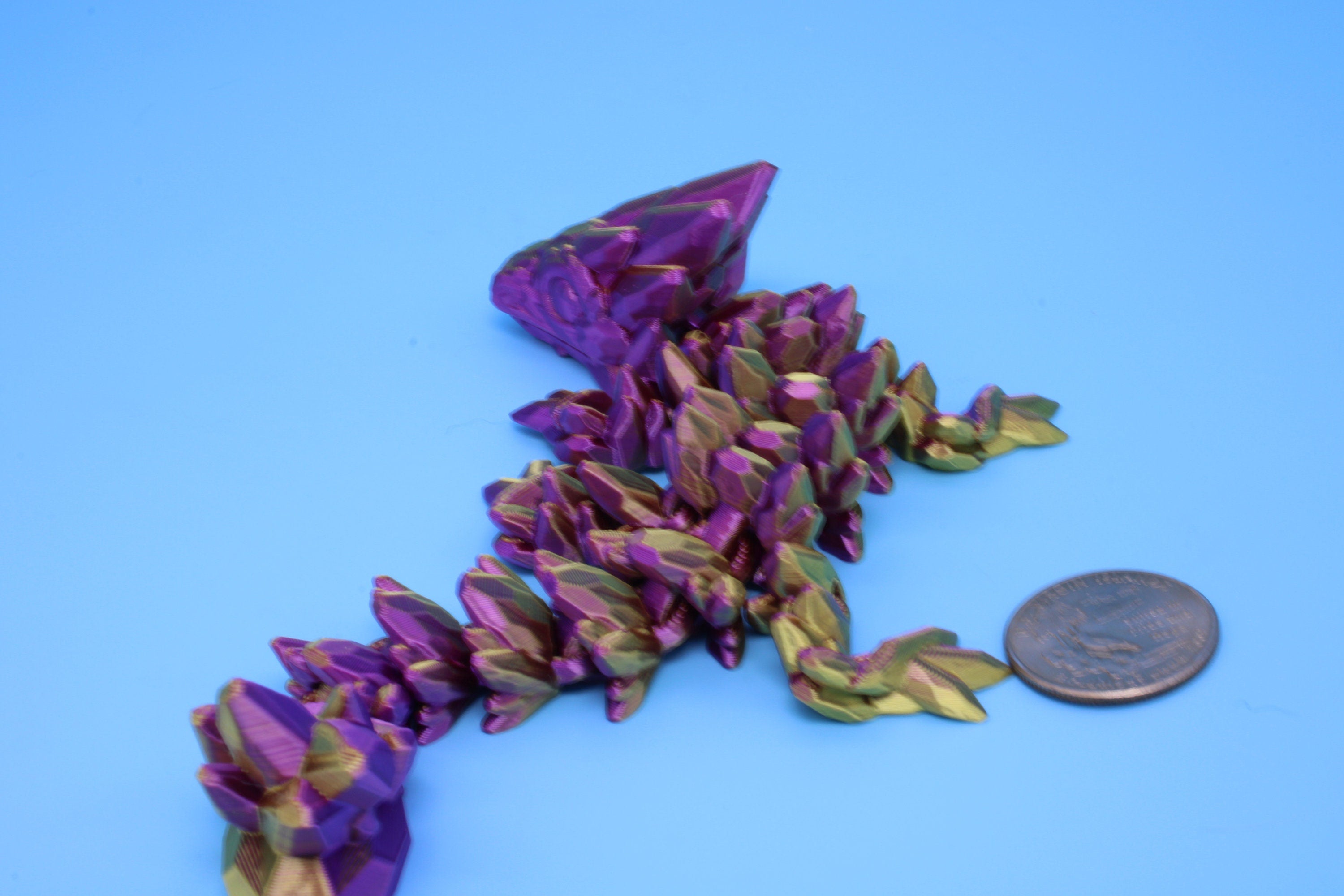 Baby Gem Dragon, 3D Printed, Articulating Dragon 7 in. (Made)
