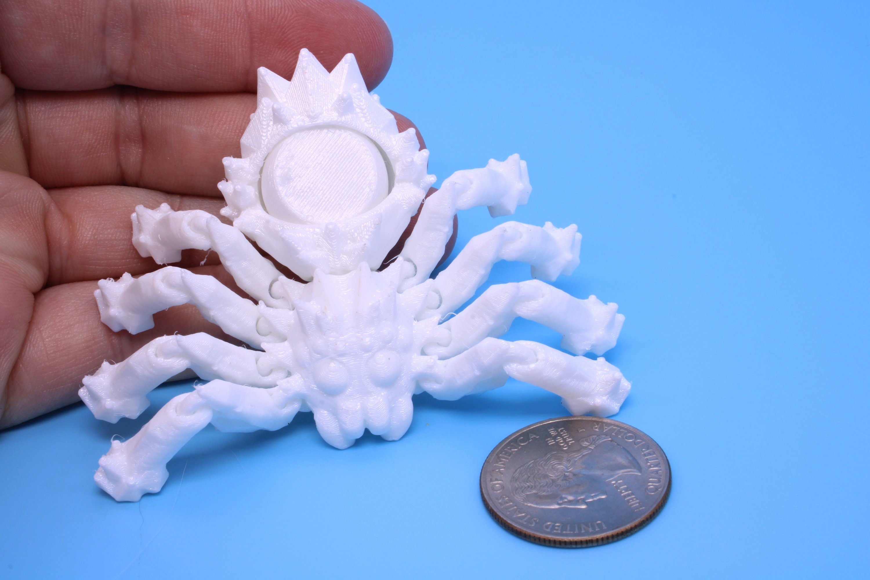 Spider- 3D Printed TPU | White | Flexi Toy. made to order