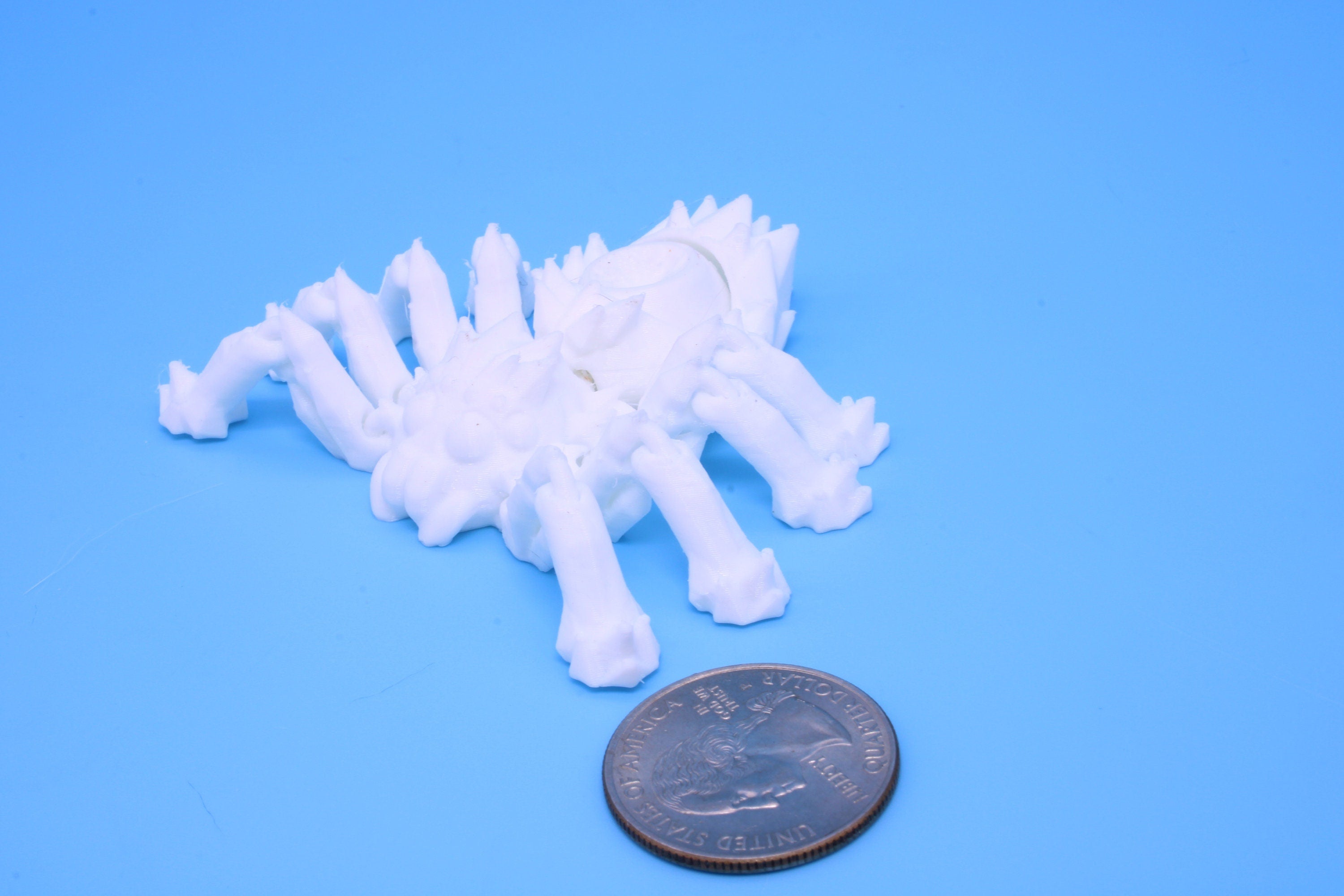 Spider- 3D Printed TPU | White | Flexi Toy. made to order