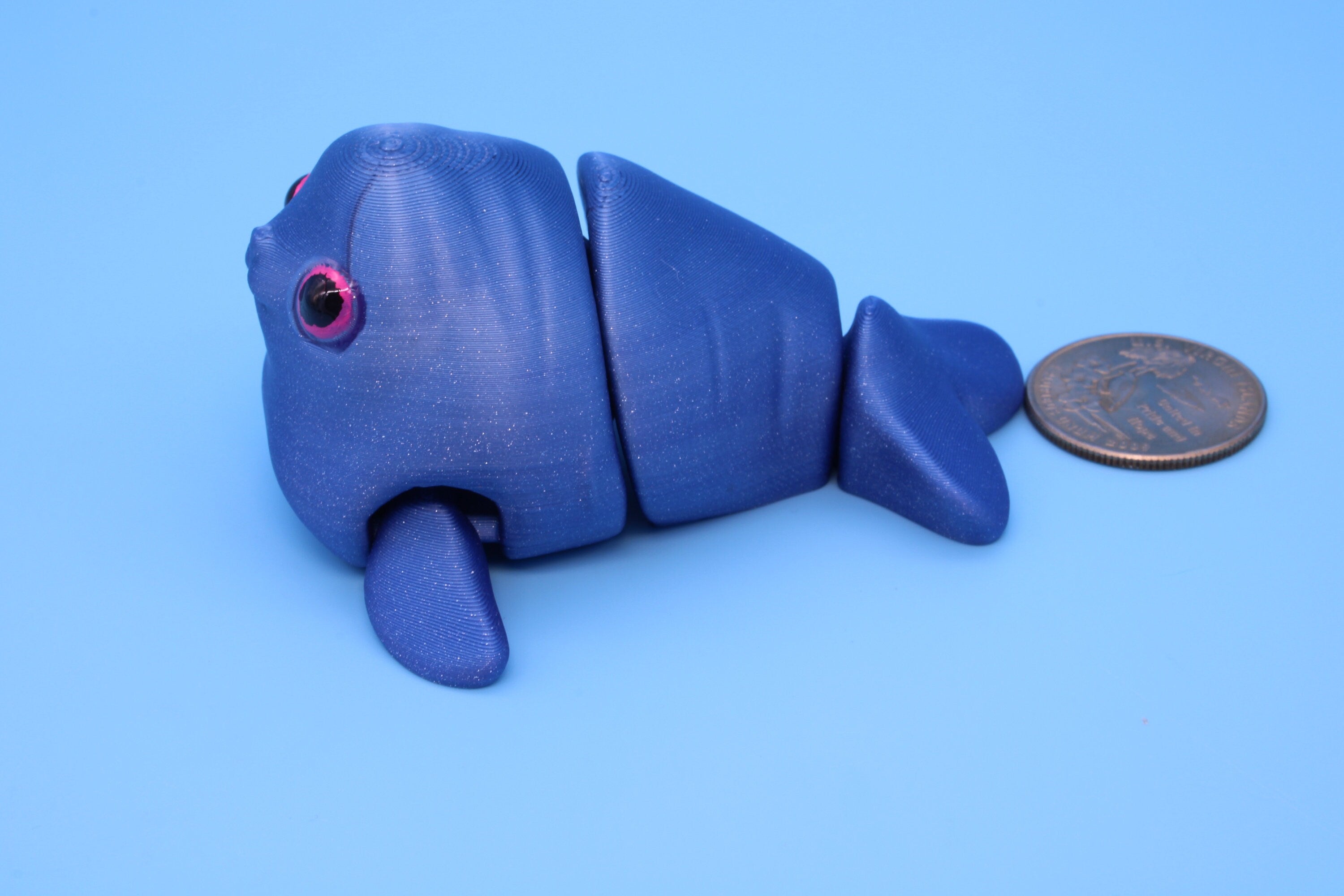 Seal with hand painted eyes, 3D Printed