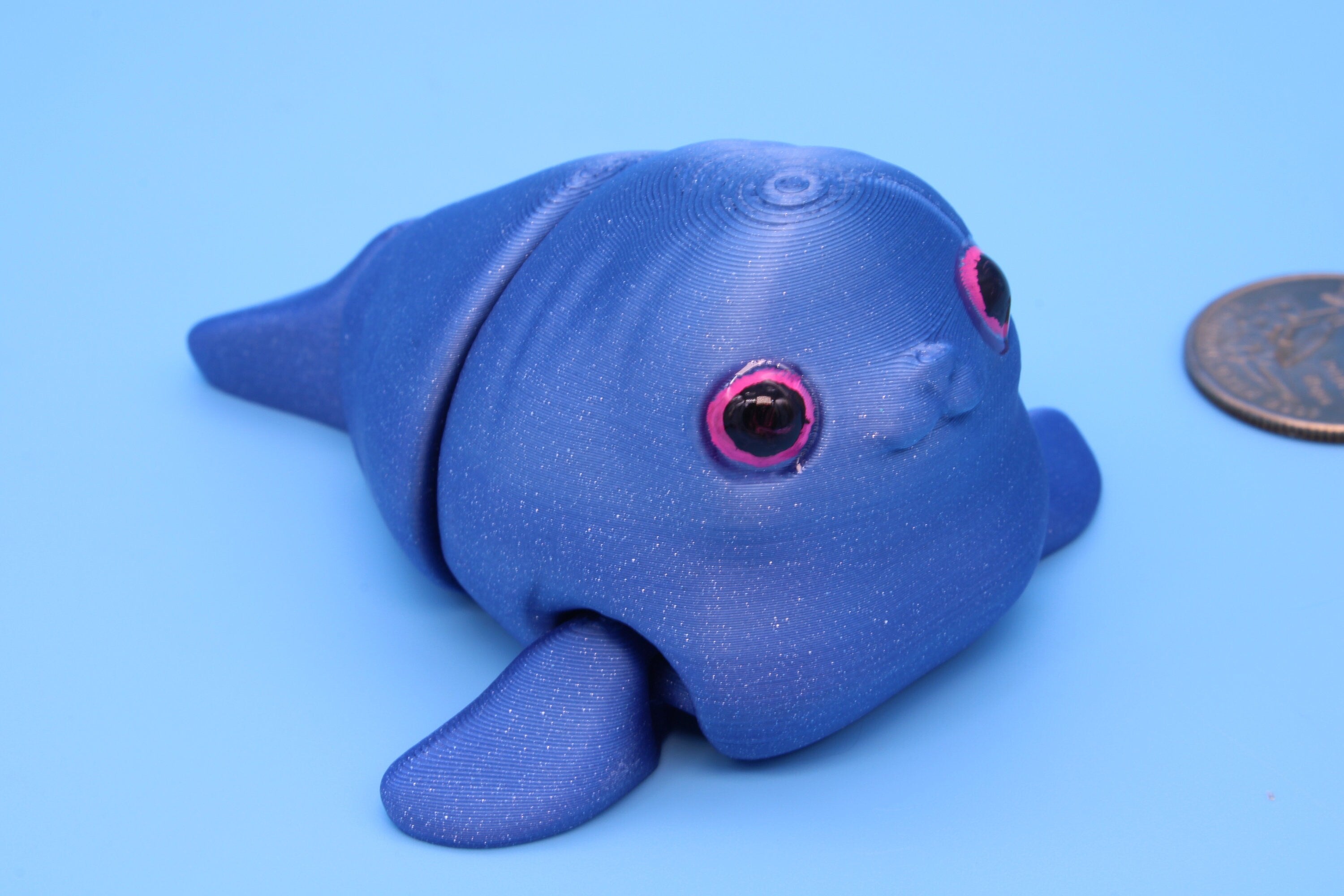 Seal with hand painted eyes, 3D Printed