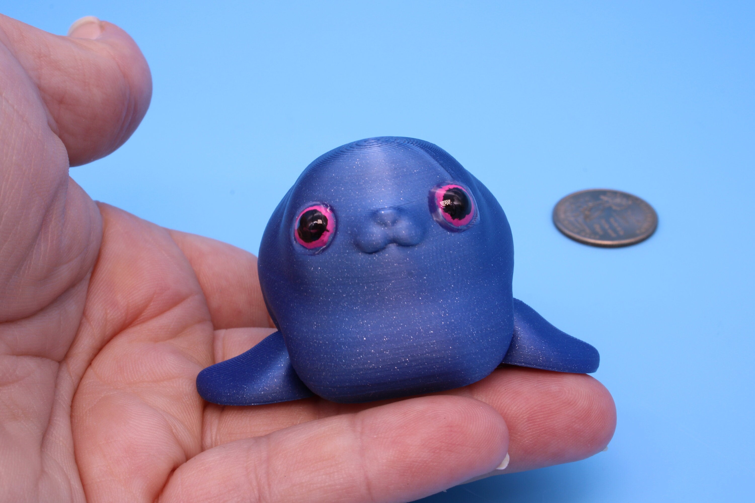 Seal with hand painted eyes, 3D Printed