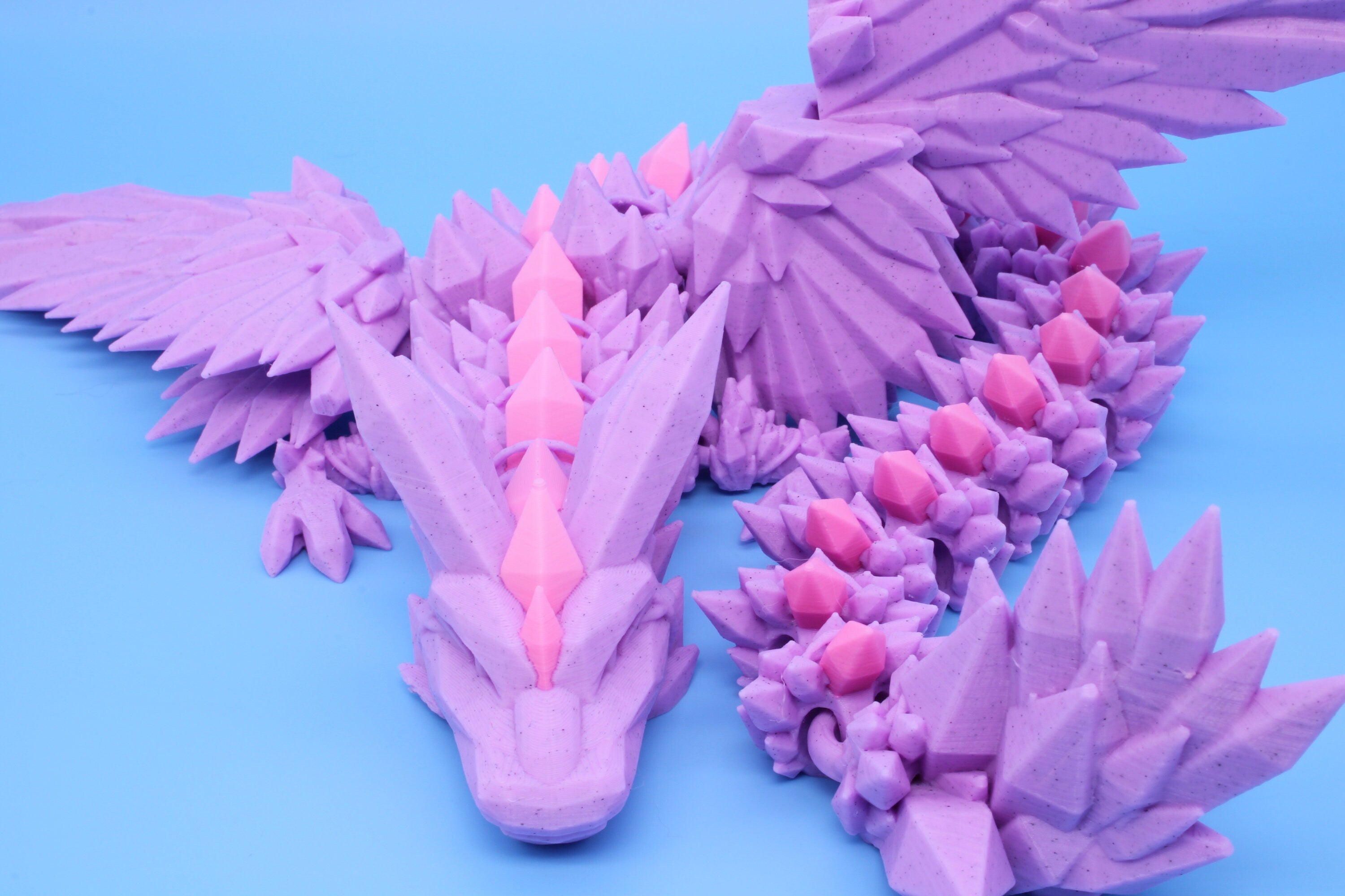 Crystal Wing Dragon, 3D printed 18 in.