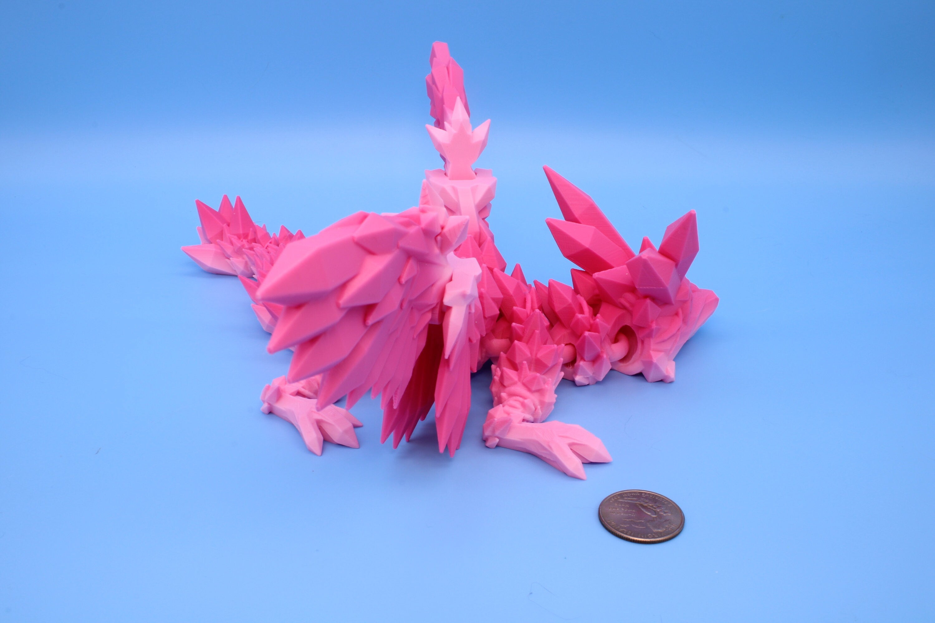 Baby Crystal Winged Dragon- | 3D Printed | Flexi | 11.5 in.