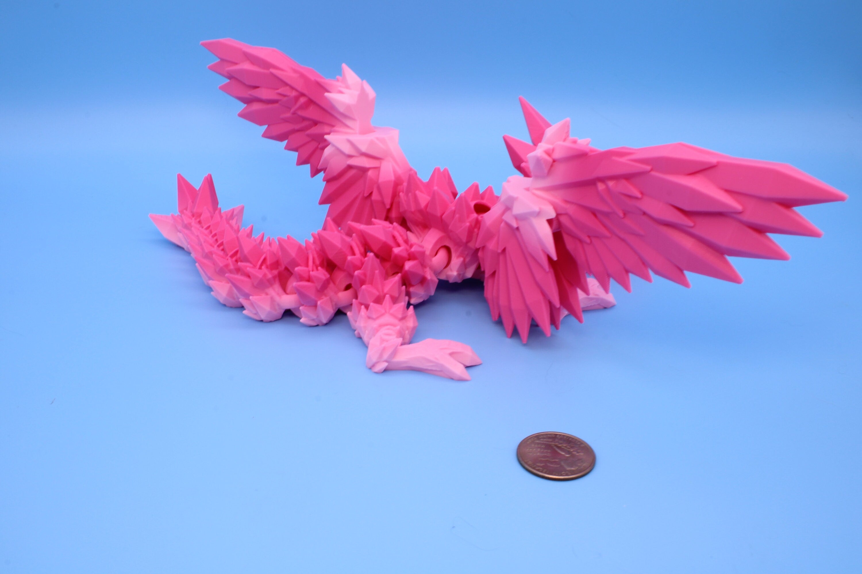 Baby Crystal Winged Dragon- | 3D Printed | Flexi | 11.5 in.