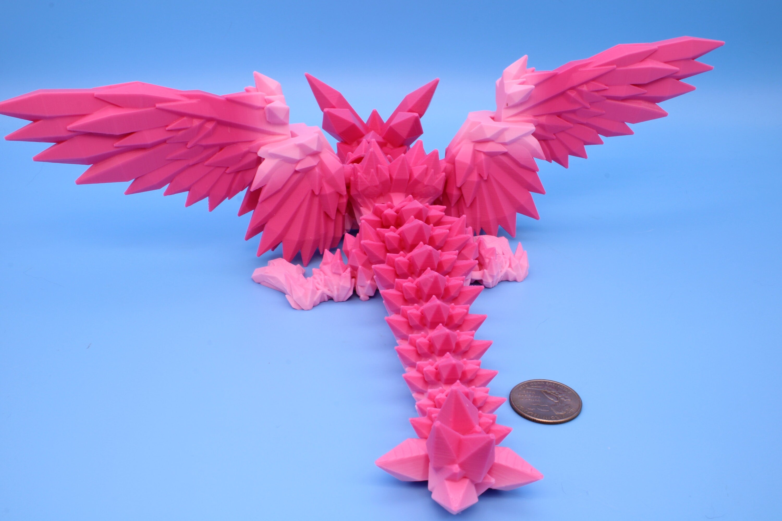 Baby Crystal Winged Dragon- | 3D Printed | Flexi | 11.5 in.