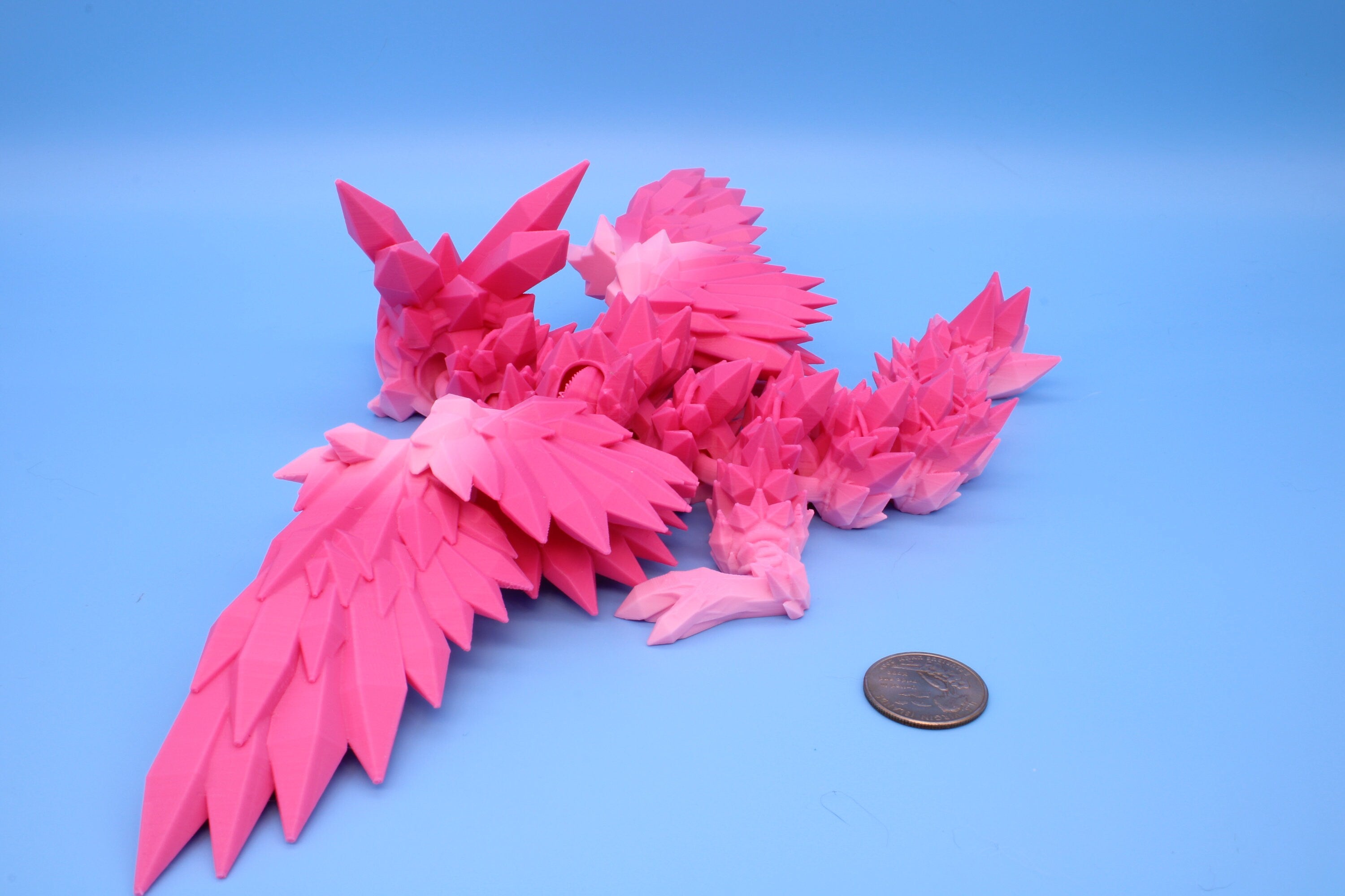 Baby Crystal Winged Dragon- | 3D Printed | Flexi | 11.5 in.