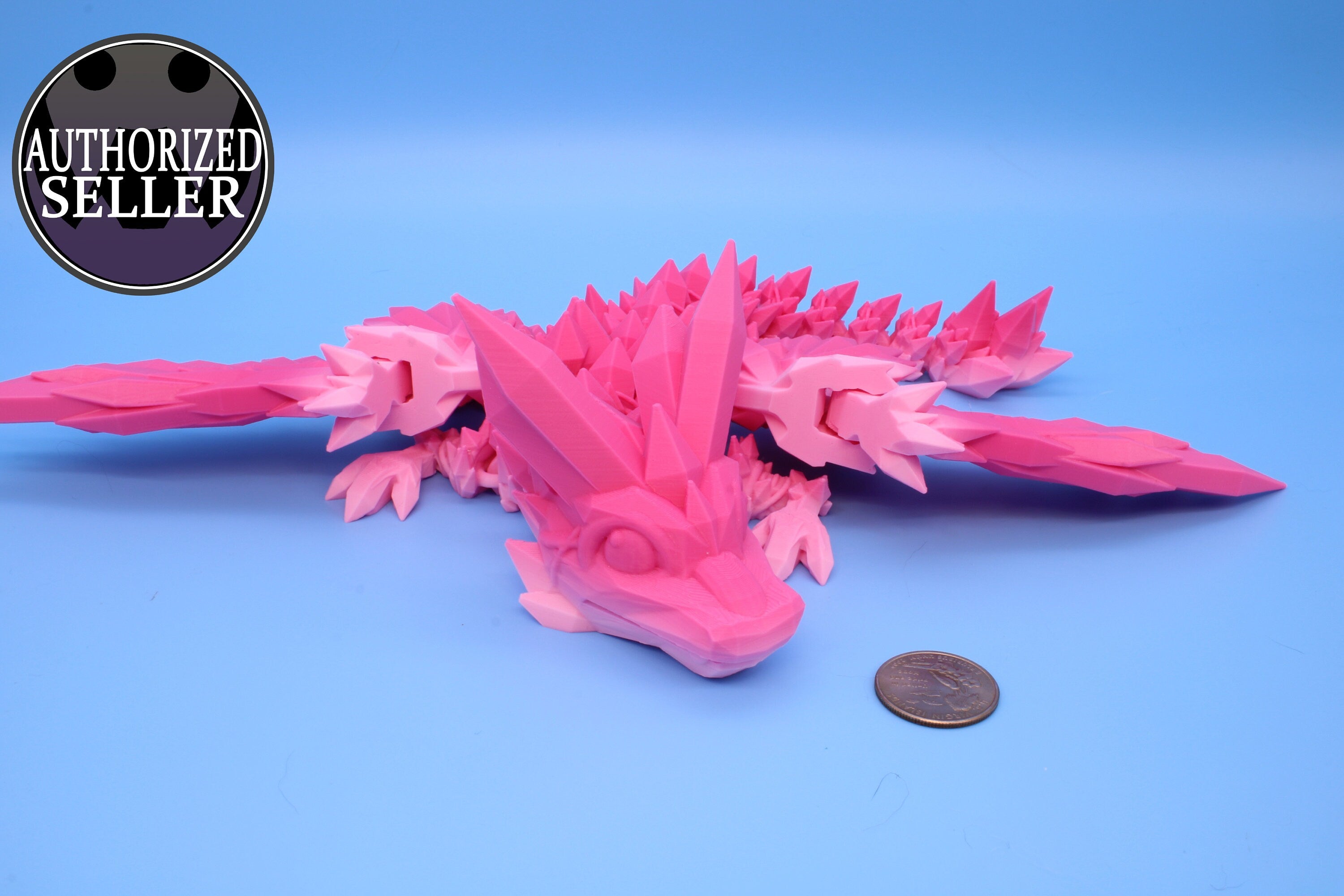 Baby Crystal Winged Dragon- | 3D Printed | Flexi | 11.5 in.