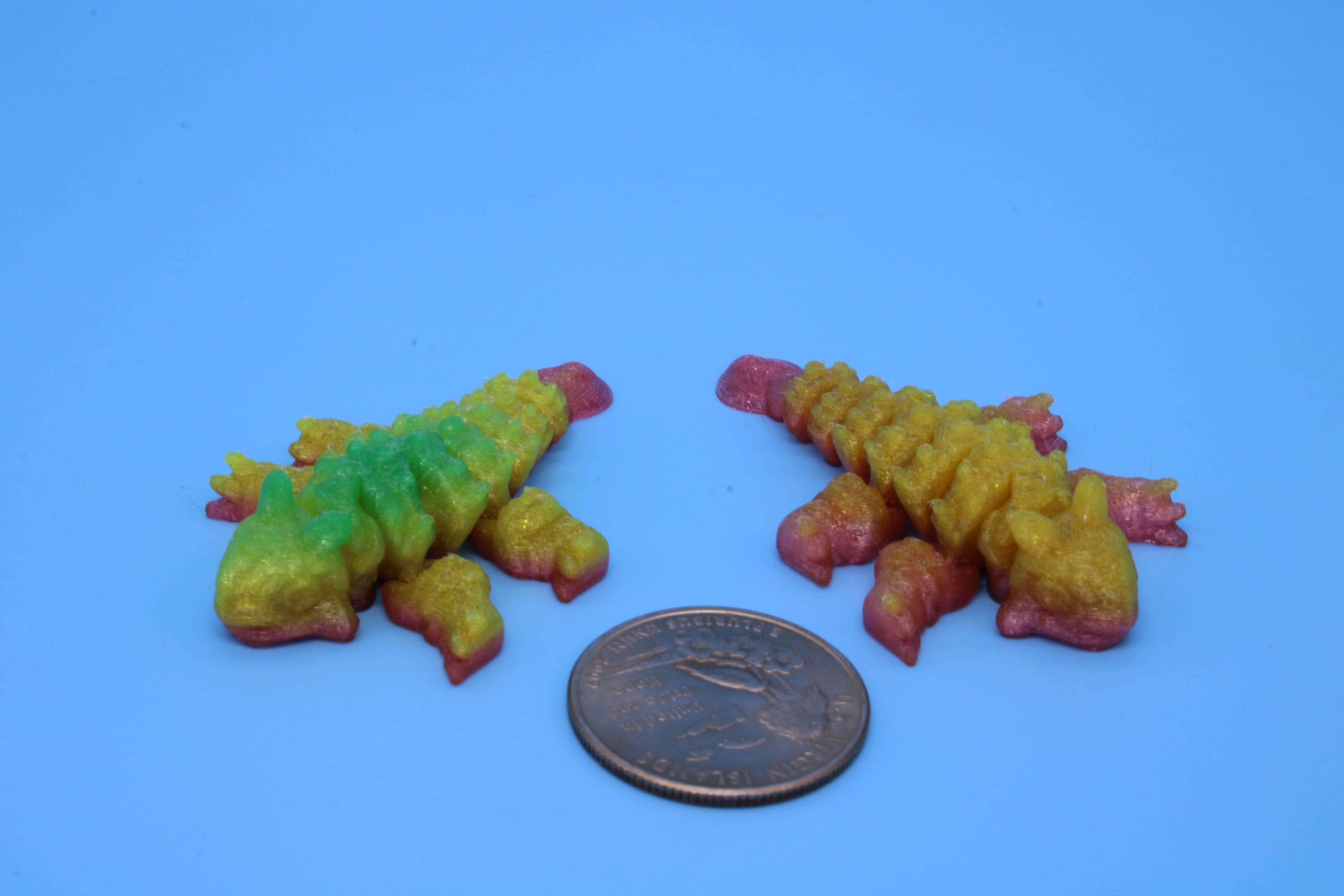 Dinosaur | Ankylosaurus - 2 Pack | 3D Printed Cute Dino | 2.2 inches | Fidget Toy | Articulating Dinosaur (TPU)