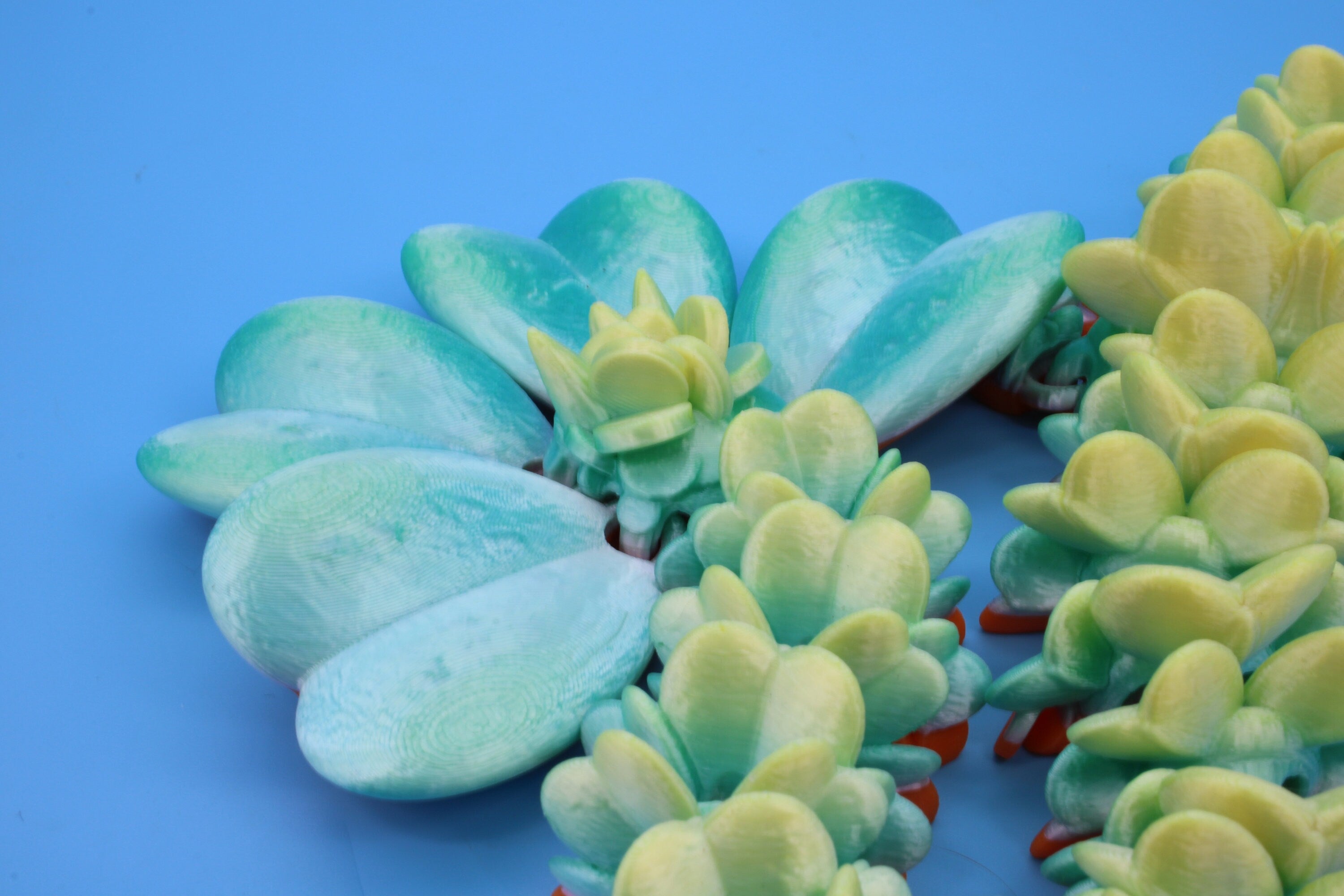 Clover Dragon | Rainbow | 3D printed Articulating Dragon Fidget Toy | Flexi | 19 in. Lucky Dragon | Four Leaf Clover Dragon.