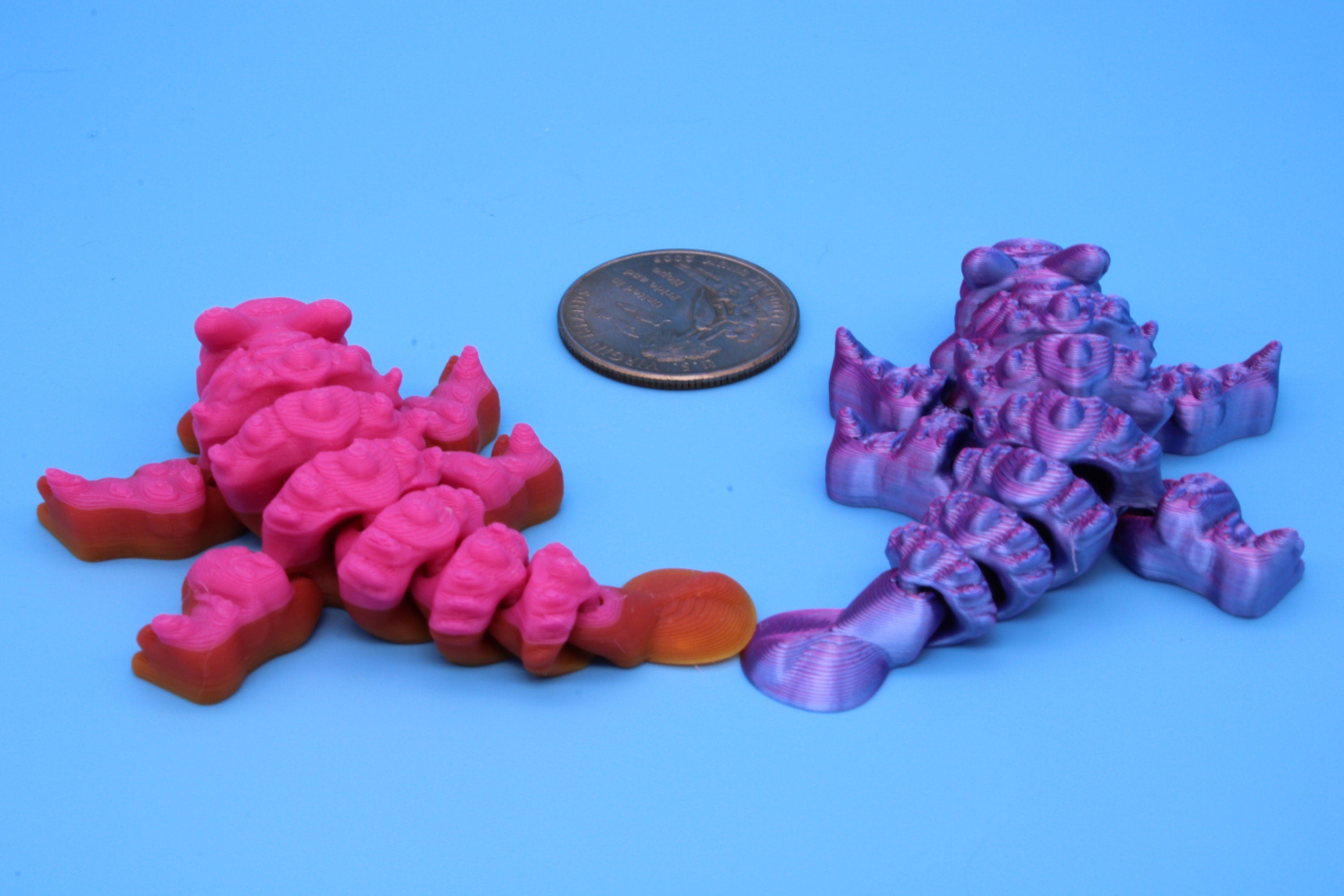 Dinosaur | Ankylosaurus - 2 Pack | 3D Printed Cute Dino | 3 inches | Fidget Toy | Articulating Dinosaur