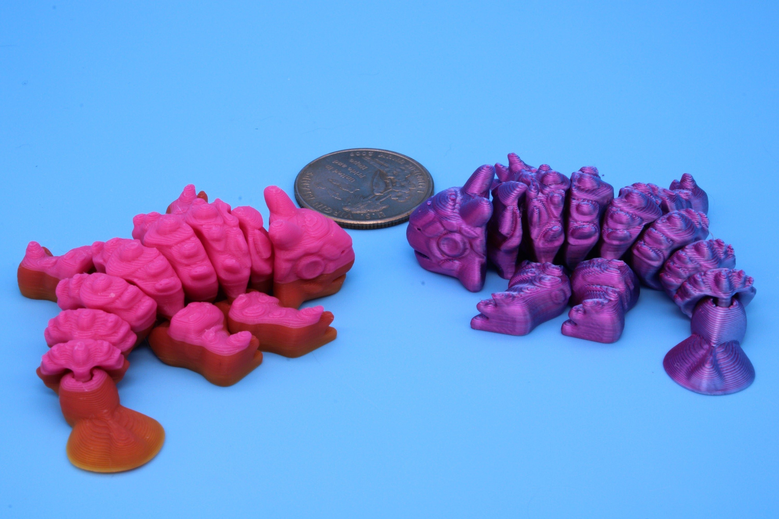 Dinosaur | Ankylosaurus - 2 Pack | 3D Printed Cute Dino | 3 inches | Fidget Toy | Articulating Dinosaur