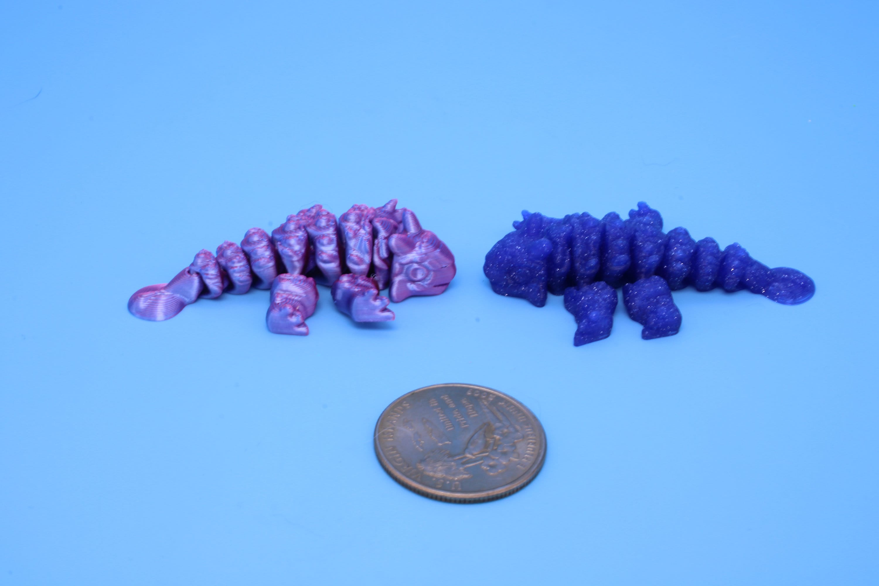 Dinosaur | Ankylosaurus - 2 Pack | 3D Printed Cute Dino | 2.2 inches | Fidget Toy | Articulating Dinosaur