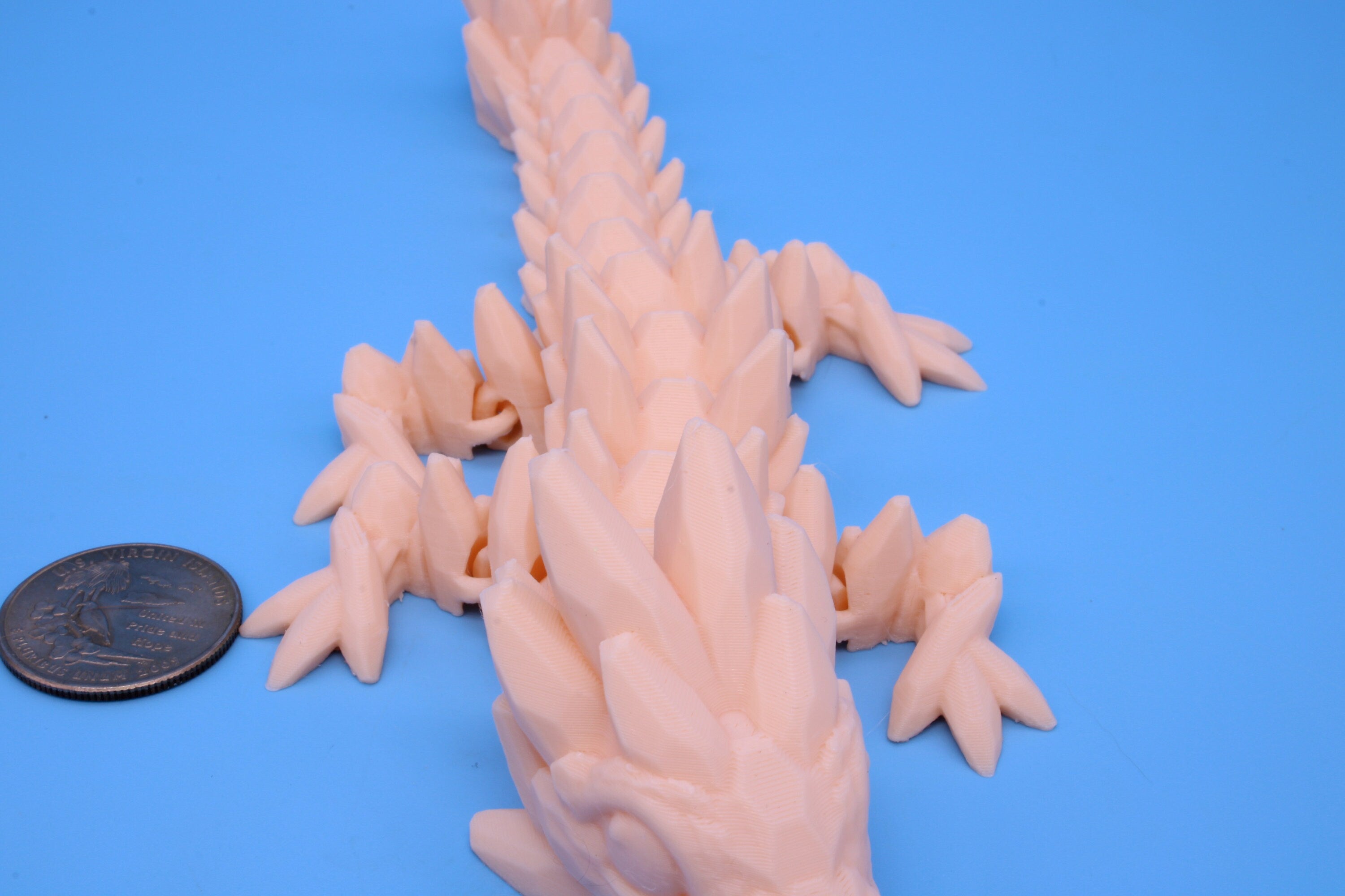 Baby Gem Dragon, 3D Printed, Articulating Dragon 8 in. TPU (Made)