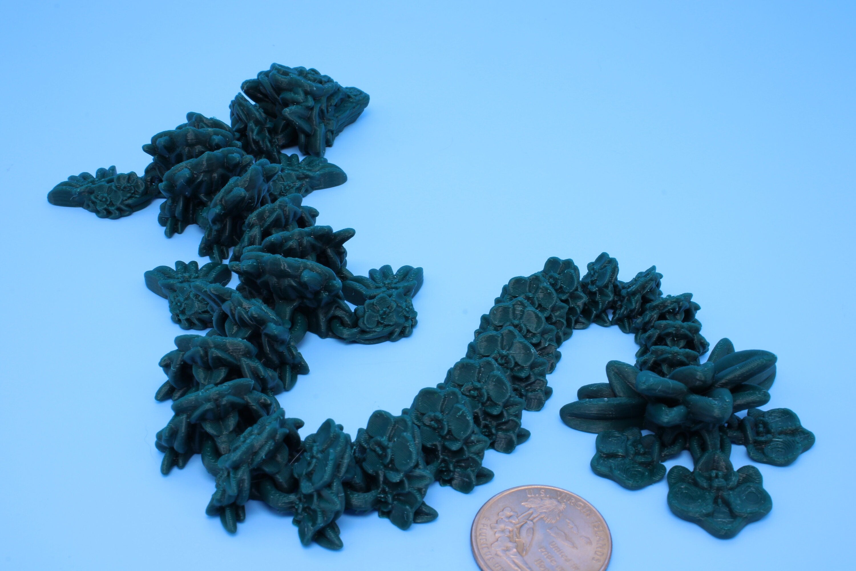 Orchid Dragon | 3D Printed | Flexi Toy | Adult Fidget Toy | 14.5 inch.