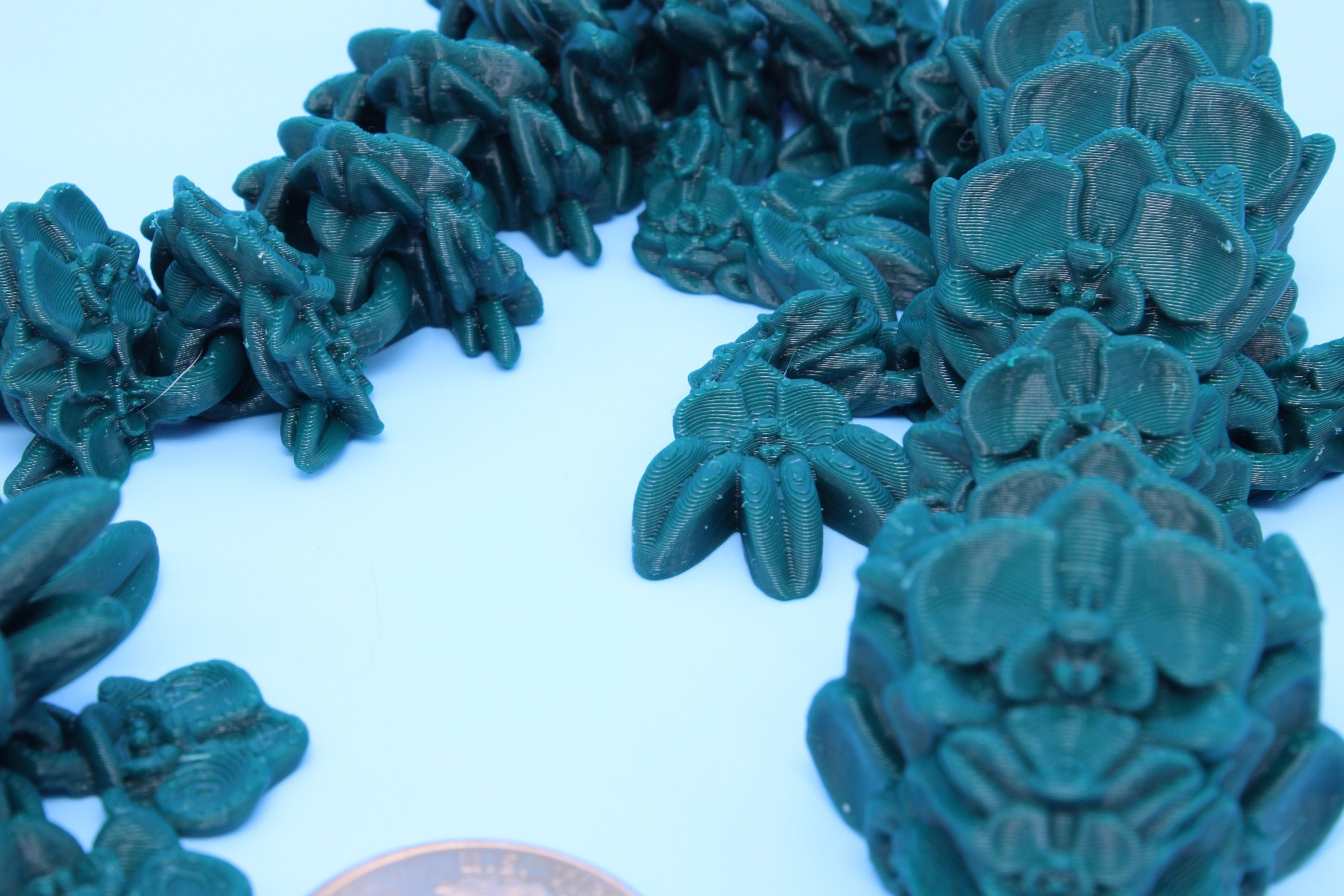 Orchid Dragon | 3D Printed | Flexi Toy | Adult Fidget Toy | 14.5 inch.