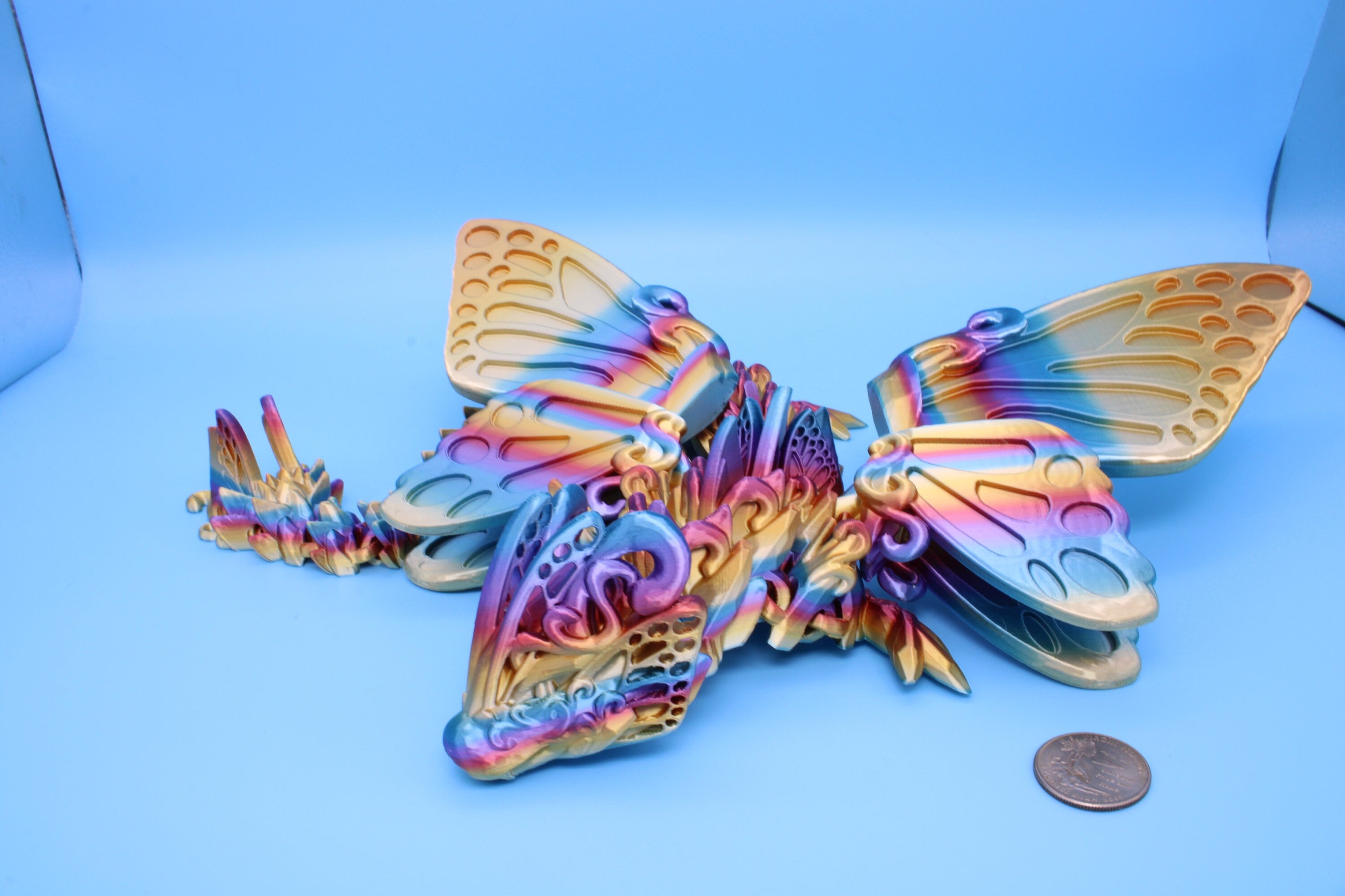 Butterfly Wing Dragon | 3D Printed Articulating Dragon 18 in.