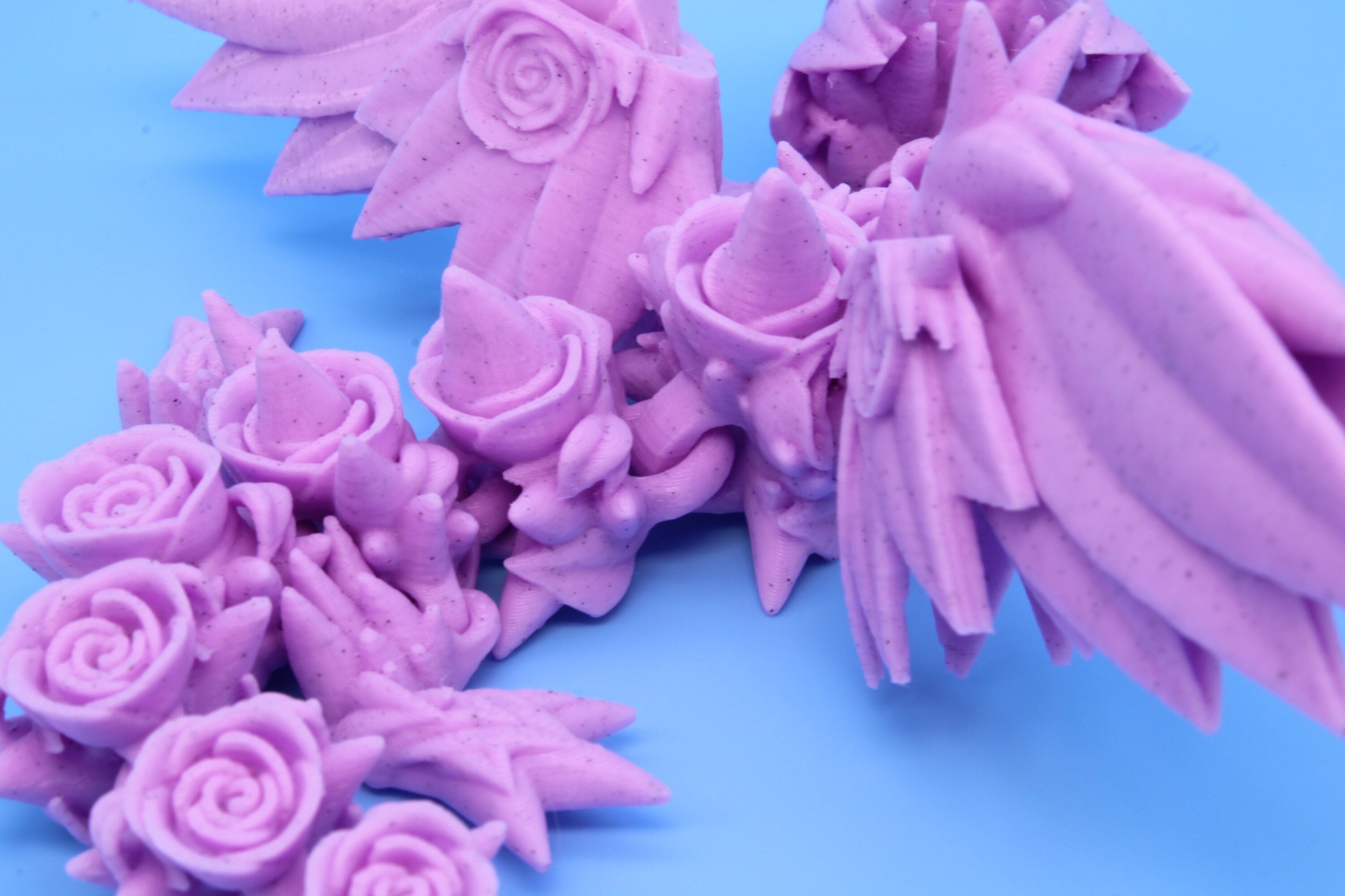 Miniature Baby Rose Wing Dragon, 3D Printed