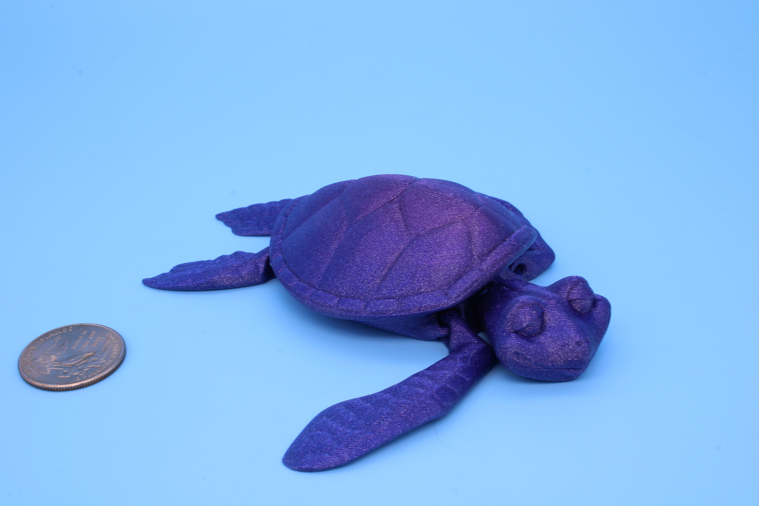 Turtle- Miniature, Articulating, 3D printed